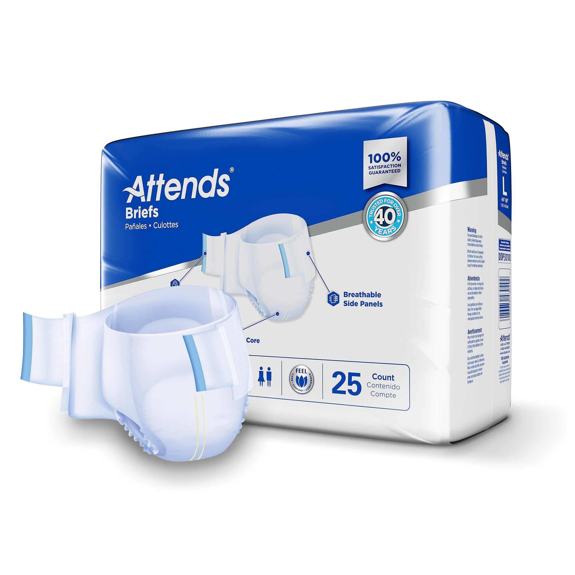 Incontinence Brief Attends® Care Advanced Adult Large Unisex Disposable Heavy Absorbency - image 2