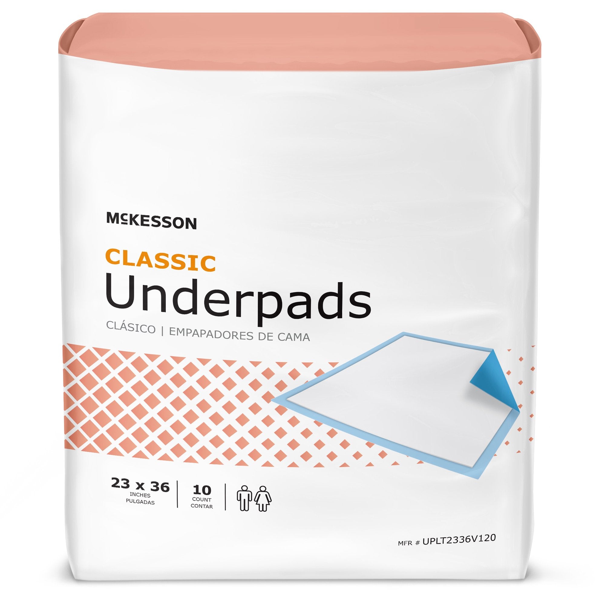 McKesson Classic Plus Light Absorbency Underpads, 23 x 36 Inch