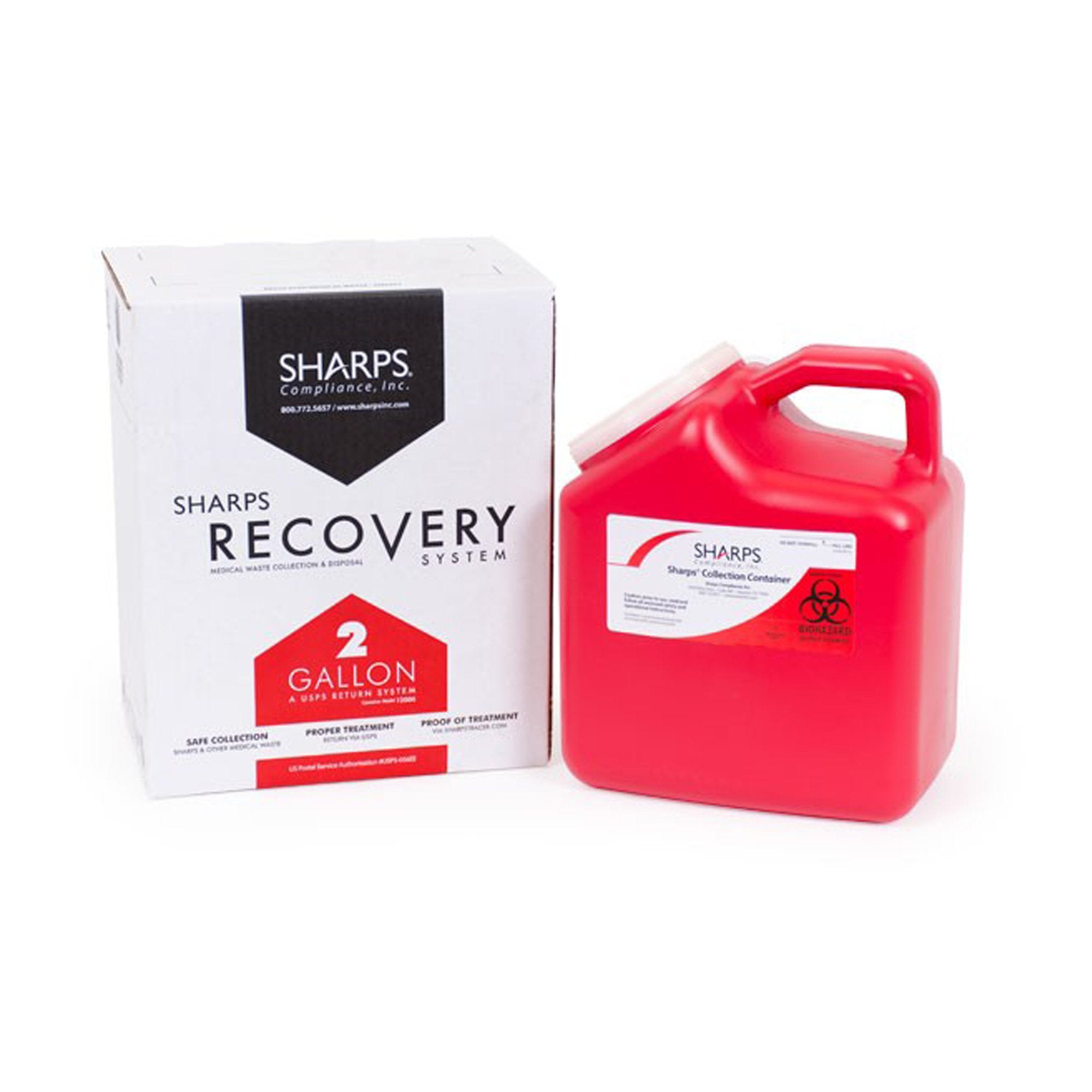 The Sharps Disposal by Mail System® Pro-Tec® Mailback Sharps Collector, 2 Gal.