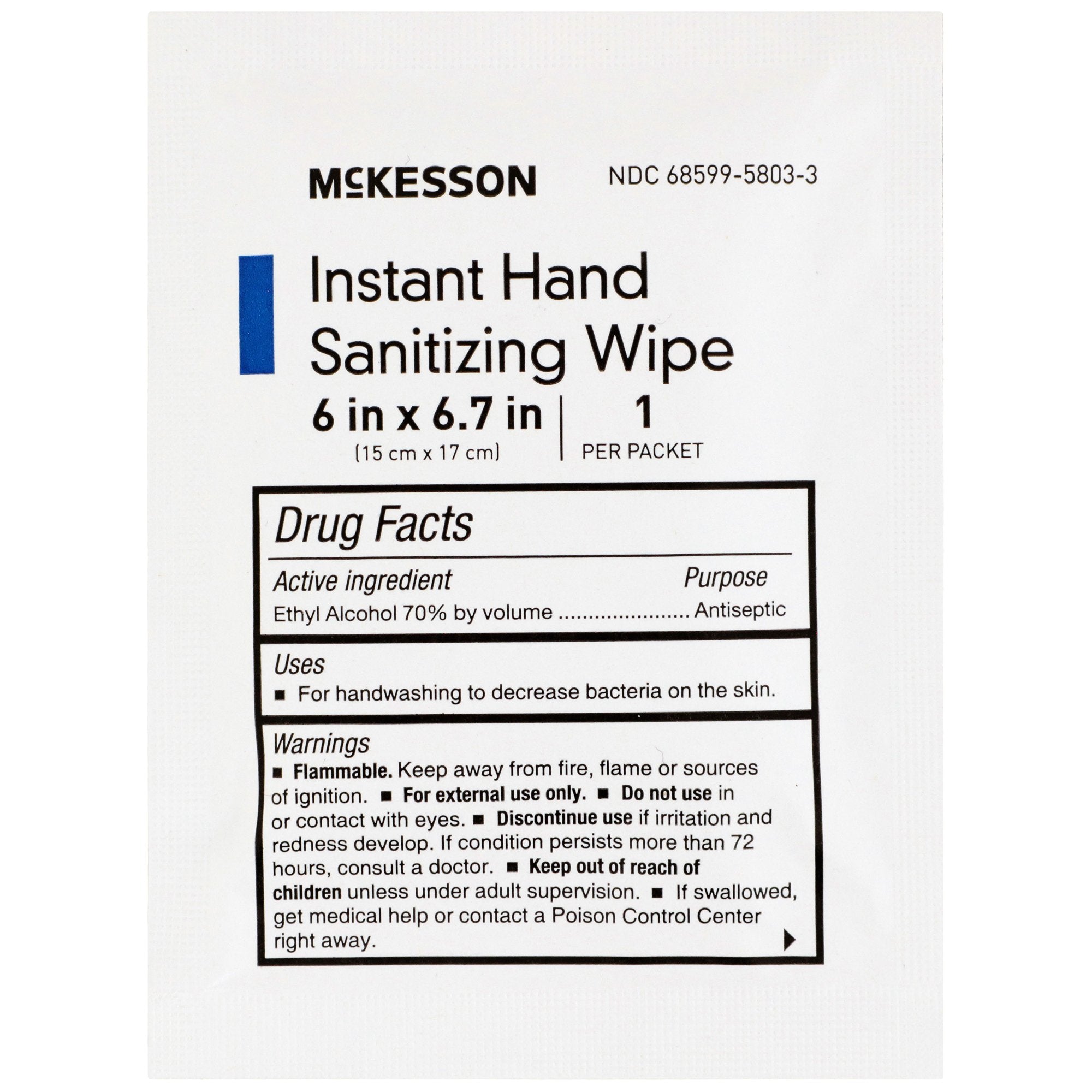 Hand Sanitizing Wipe McKesson 100 Count Ethyl Alcohol Wipe Individual Packet - image 3