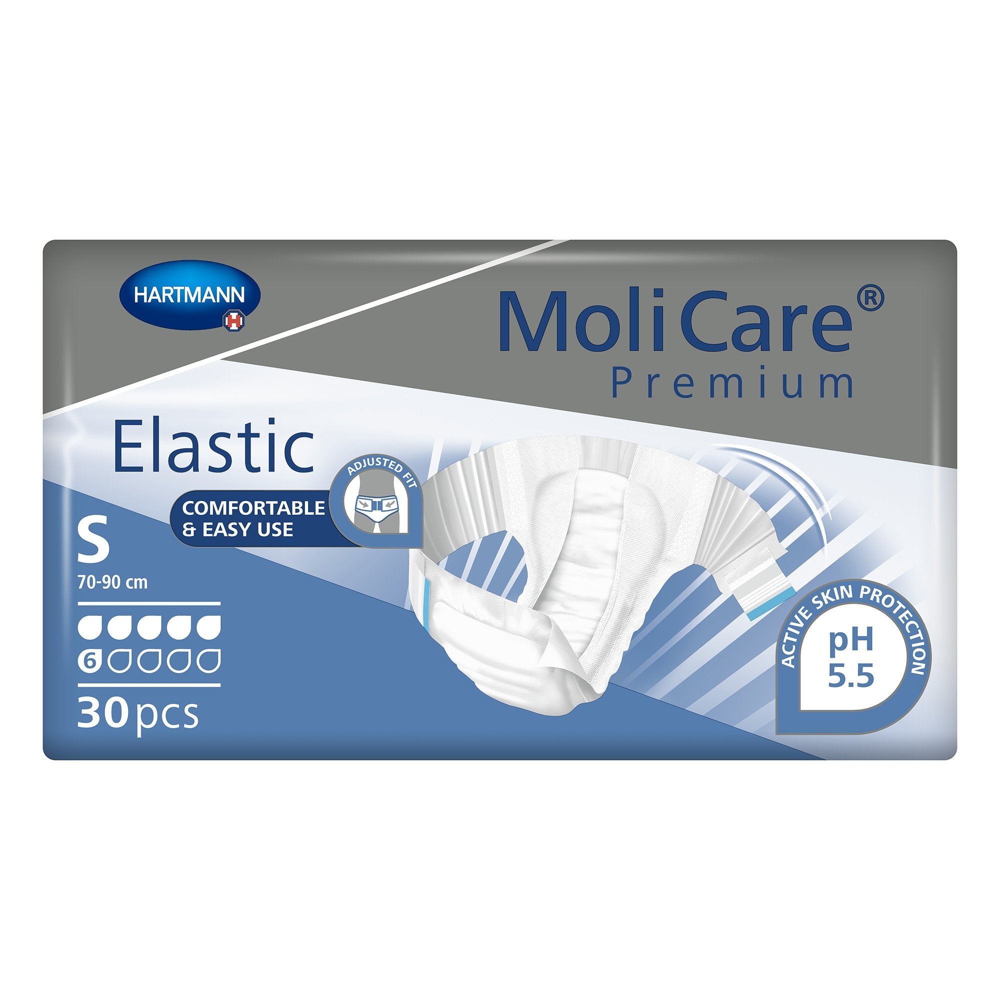 Incontinence Brief MoliCare® Premium Elastic 6D Adult Small Unisex Disposable Moderate Absorbency - image 3