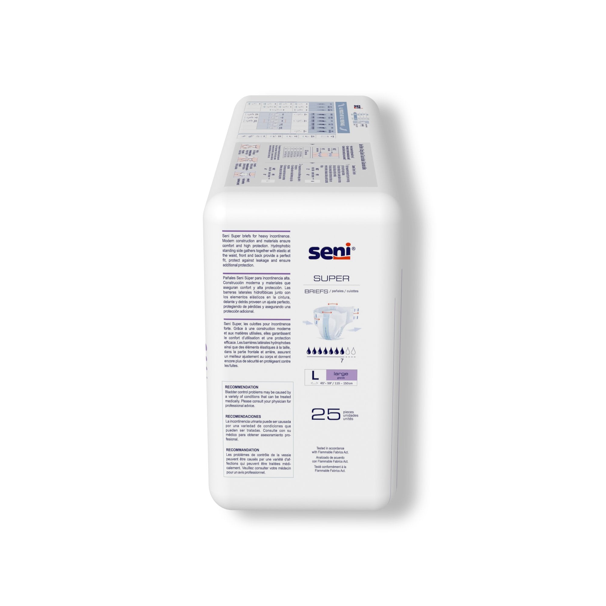 Incontinence Brief Seni® Super Adult Large Unisex Disposable Heavy Absorbency - image 6