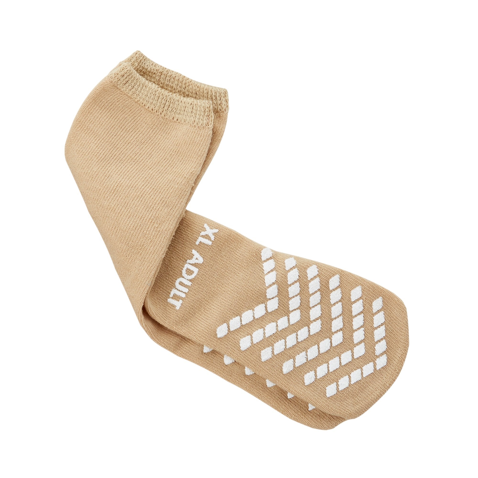 Slipper Socks McKesson Unisex Adult X-Large Single Tread Single Patient Use Tan - image 2