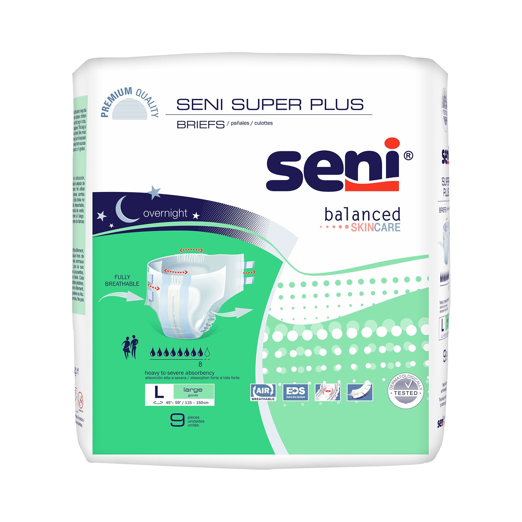 Incontinence Brief Seni® Super Plus Adult Large Unisex Disposable Heavy Absorbency