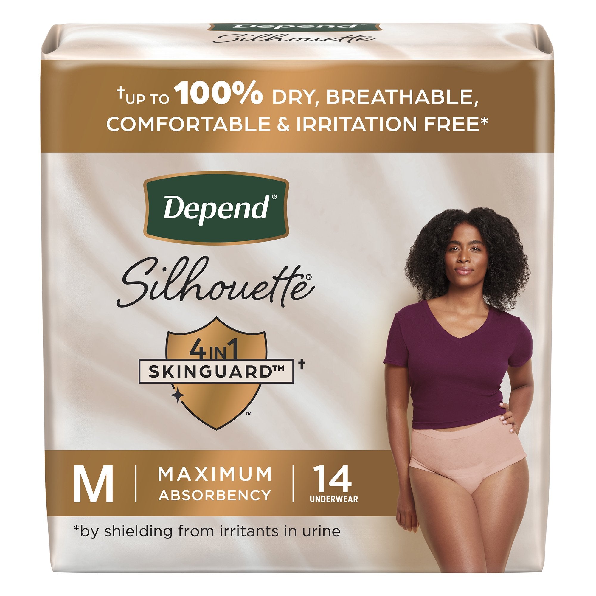 Absorbent Underwear Depend® Silhouette® Waistband Style Adult Medium Female Disposable Heavy Absorbency