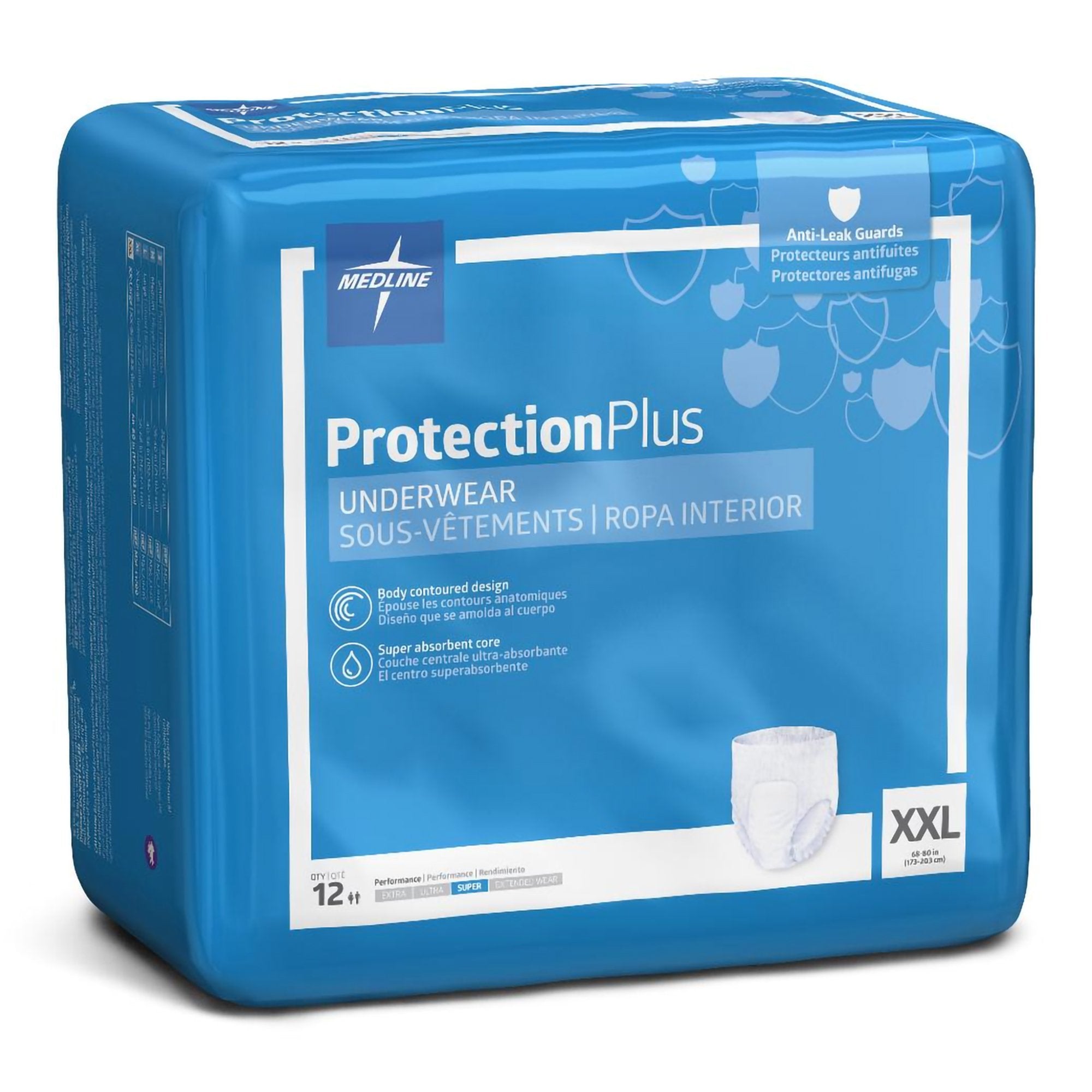 Absorbent Underwear FitRight® Super Pull On with Tear Away Seams Adult 2X-Large Unisex Disposable Heavy Absorbency
