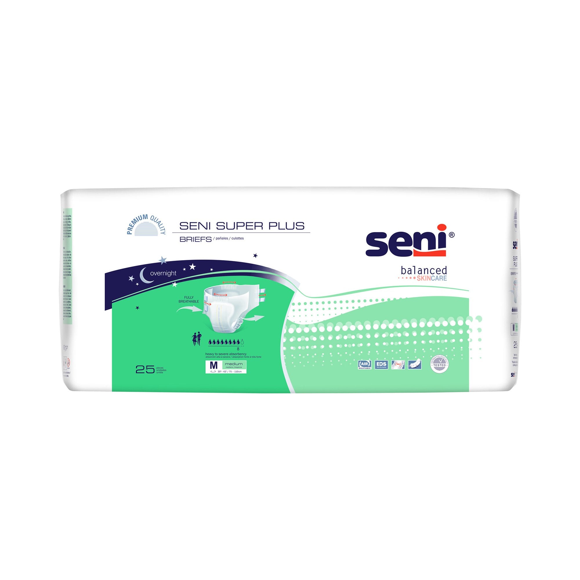 Seni® Super Plus Overnight Heavy to Severe Absorbency Incontinence Brief, Medium