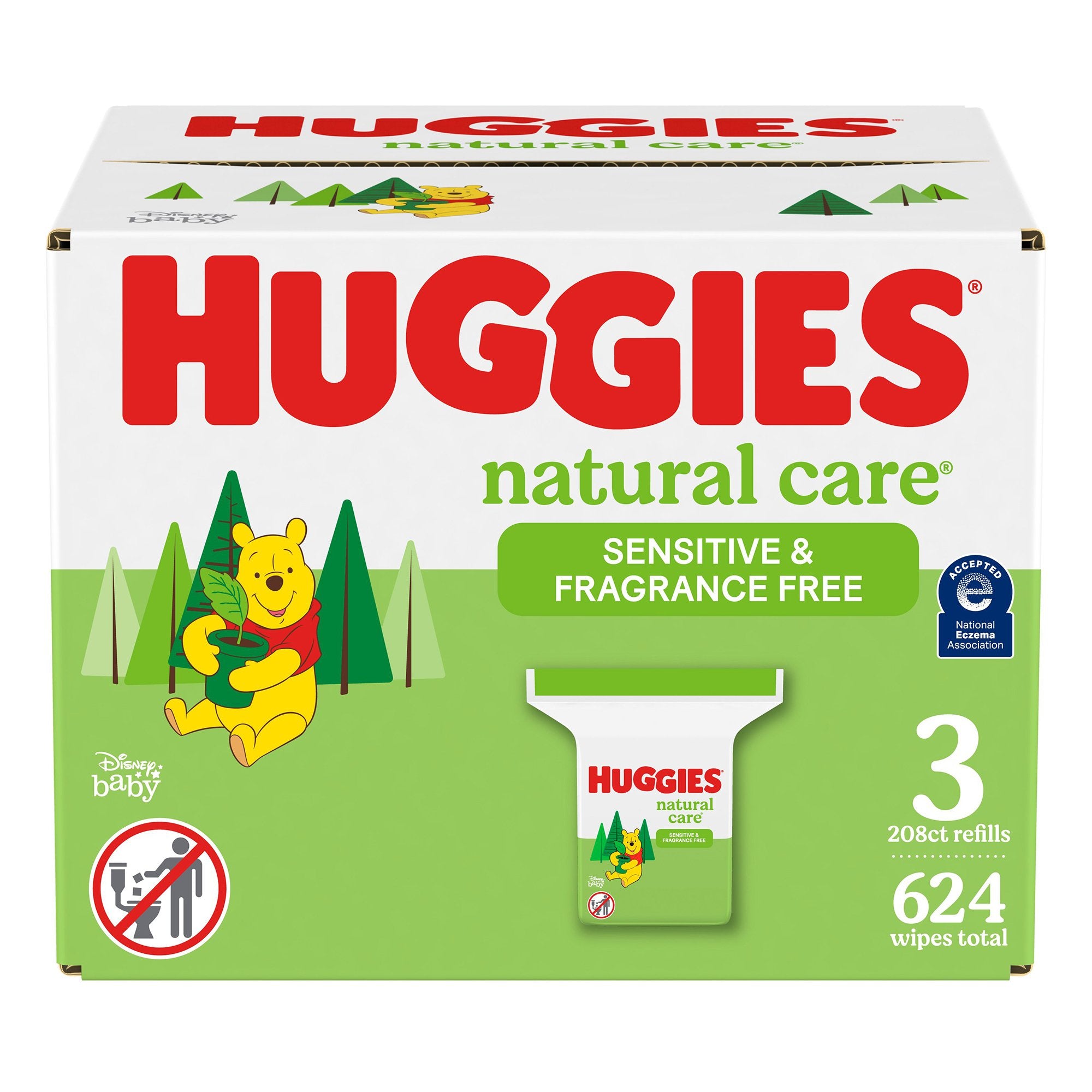 Baby Wipe Huggies® Natural Care® Soft Pack Unscented 624 Count