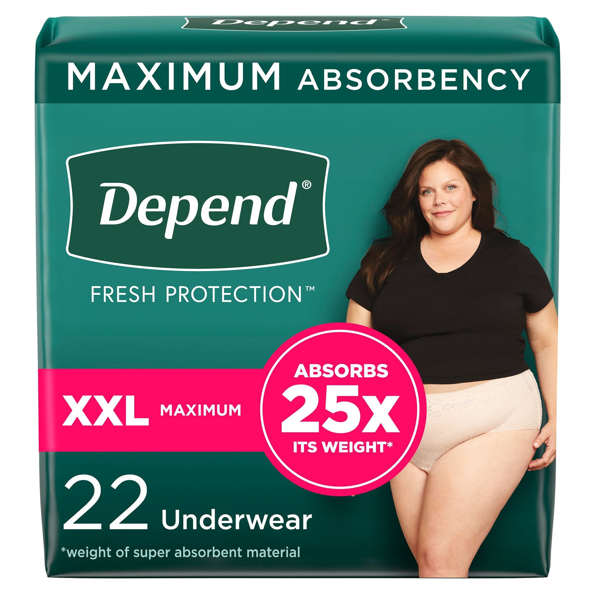 Depend® Fresh Protection™ Women's Maximum Absorbency Underwear, 2X-Large