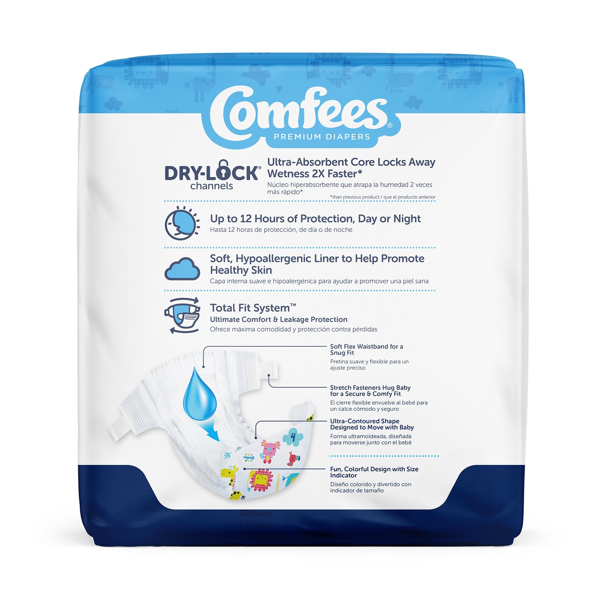 Unisex Baby Diaper Comfees® Size 4 Disposable Moderate Absorbency - image 2