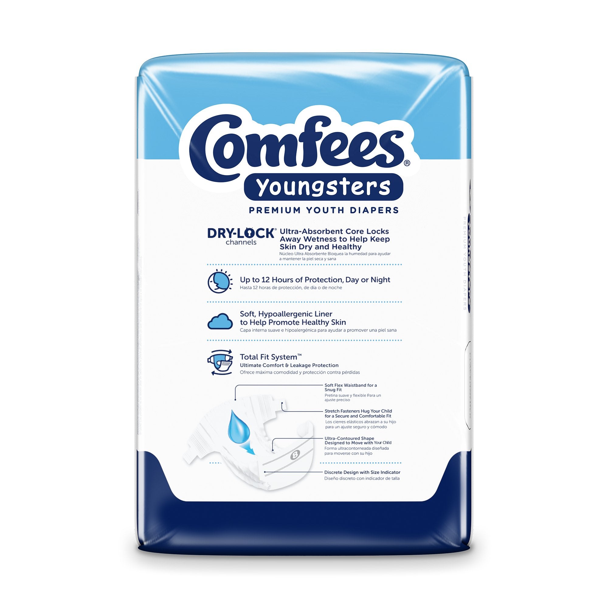 Unisex Youth Incontinence Brief Comfees® Youngsters Size 8 Disposable Heavy Absorbency - image 3