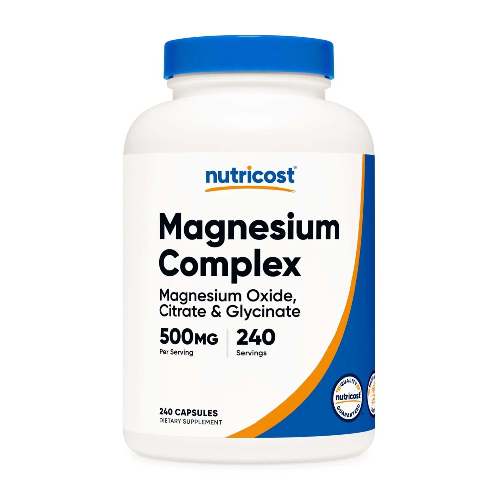 Dietary Supplement nutricost® Magnesium 500 mg Strength Capsule 240 Per Bottle