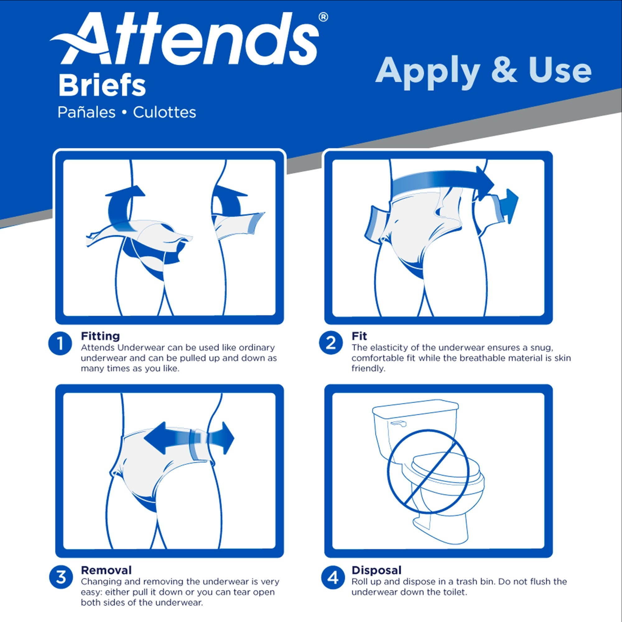Incontinence Brief Attends® Bariatric Adult 3X-Large Unisex Disposable Heavy Absorbency - image 7