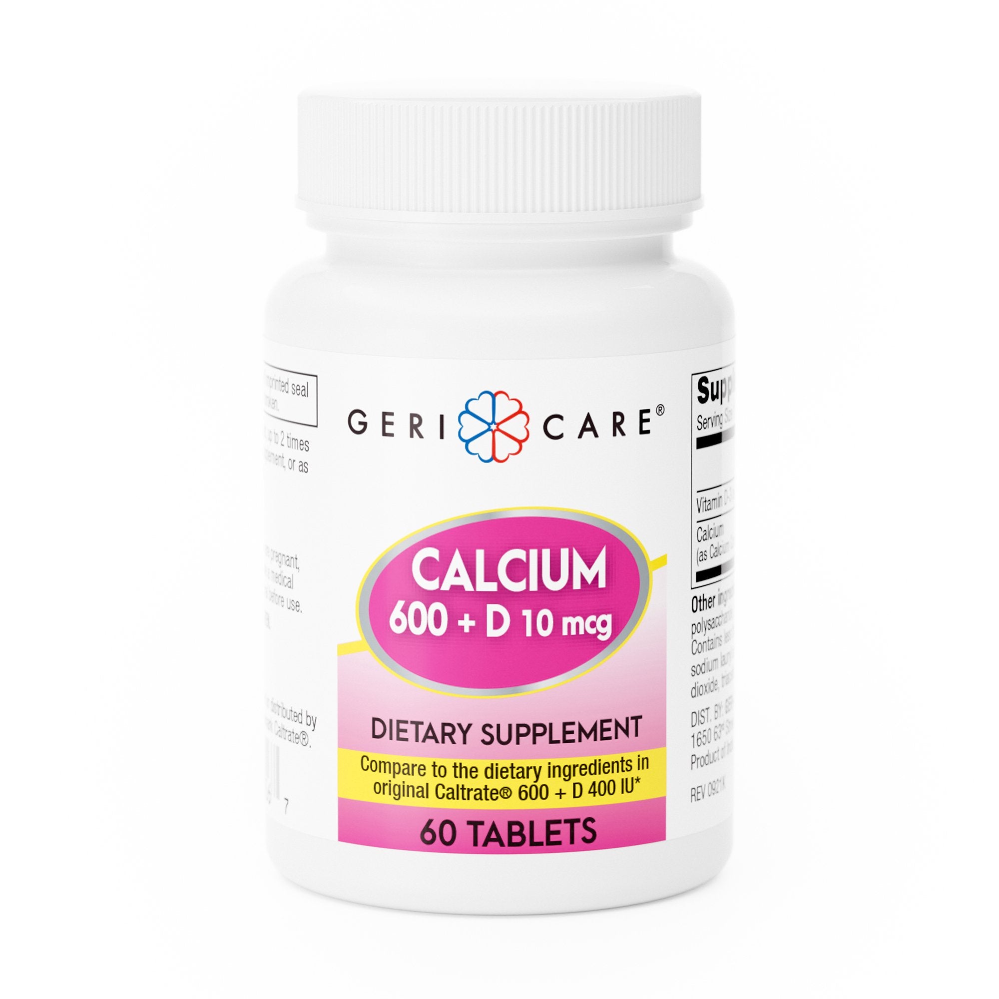 Joint Health Supplement Geri-Care® Calcium / Vitamin D 600 mg - 400 IU Strength Tablet 60 per Bottle