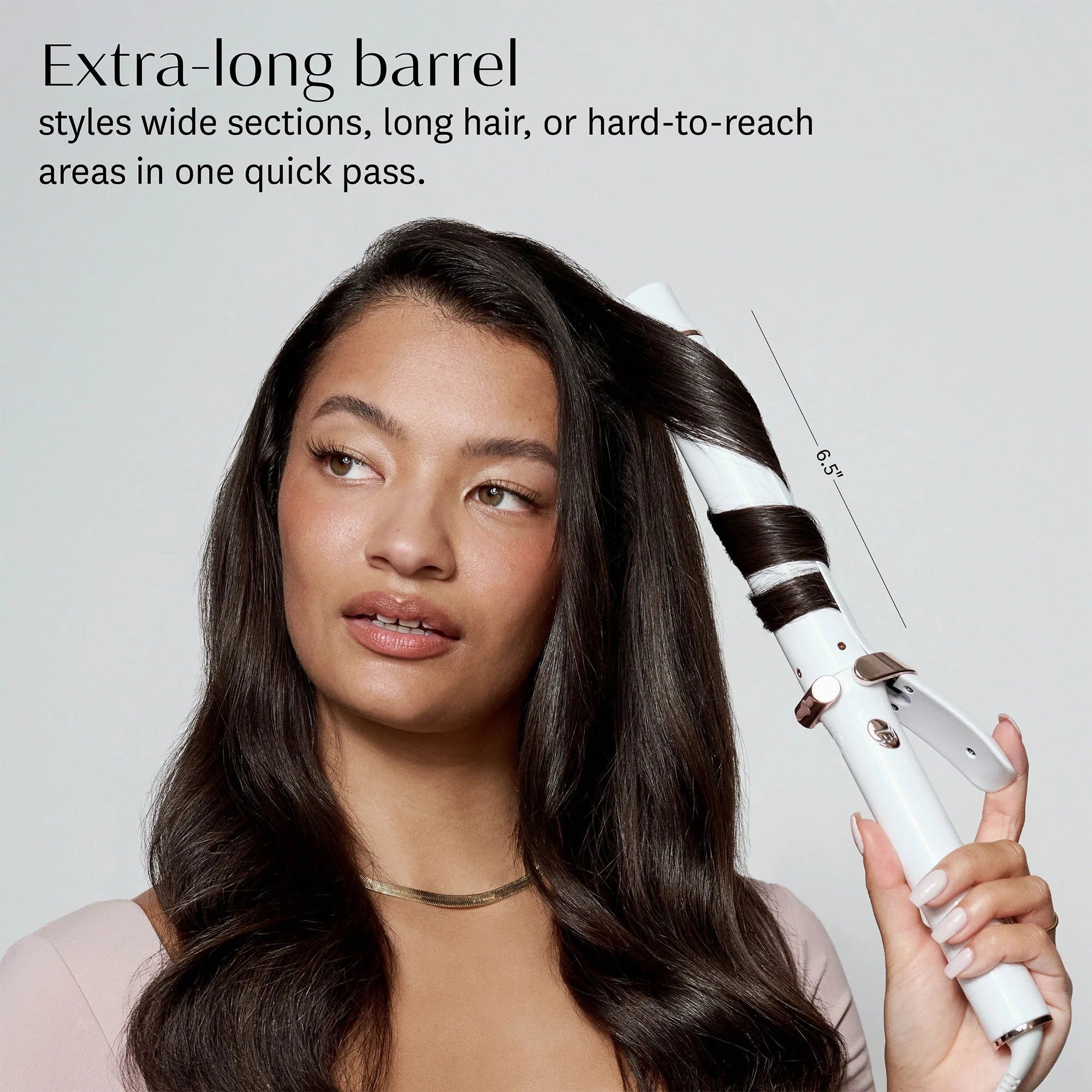 T3 Singlepass Curl X 1.5" Extra-Long Barrel Curling Iron with 9 Heat Settings and Ceramic Barrel for Fast Styling and Lasting Results on All Hair Types