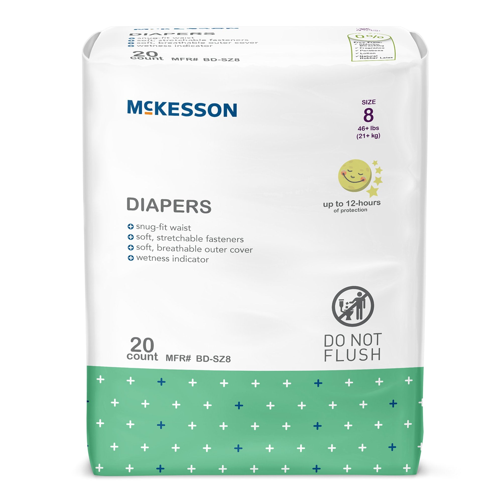 Unisex Baby Diaper McKesson Size 8 Disposable Heavy Absorbency