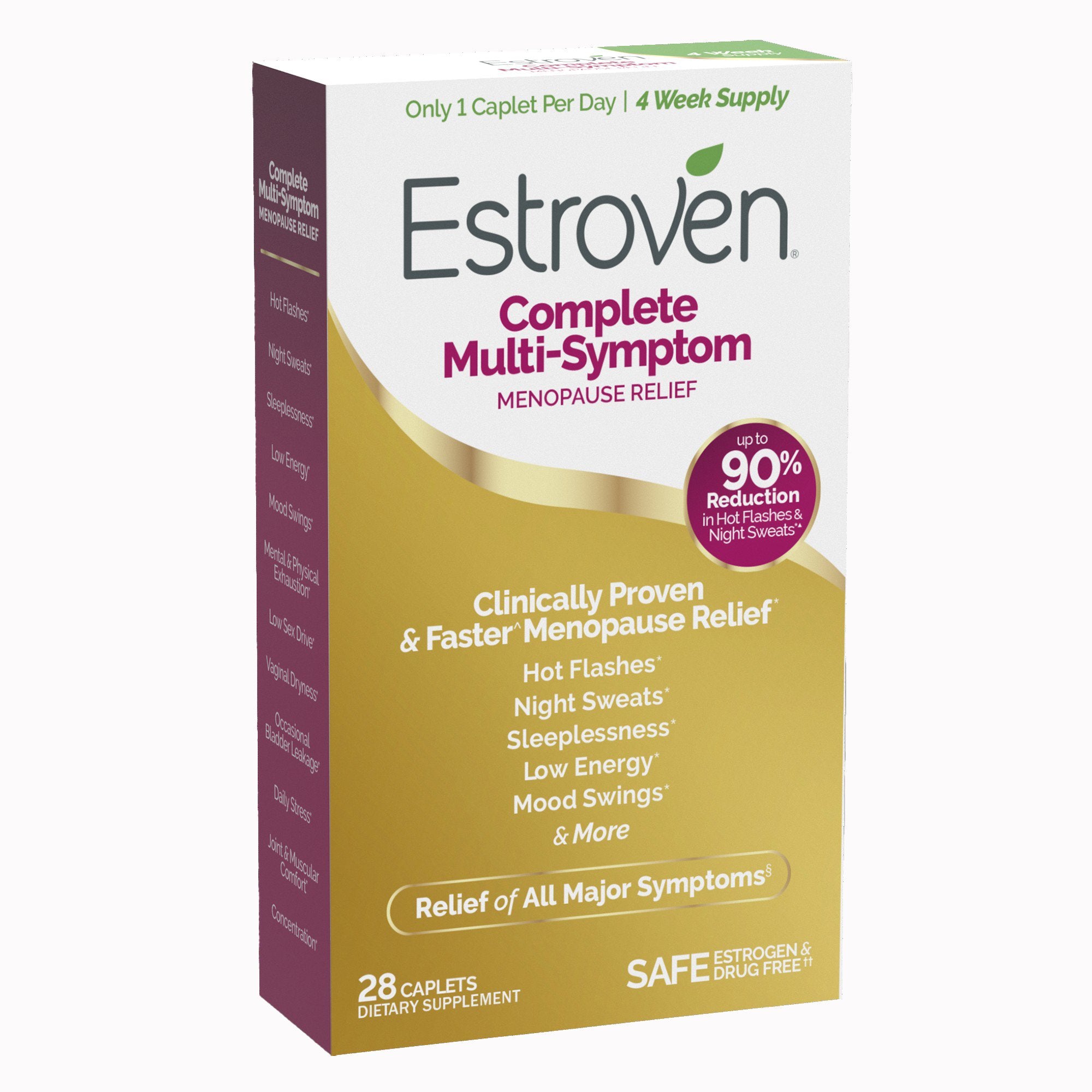 Dietary Supplement Estroven® Complete Care Rhaponic Rhubarb Root Extract 4 mg Strength Caplet 28 per Box