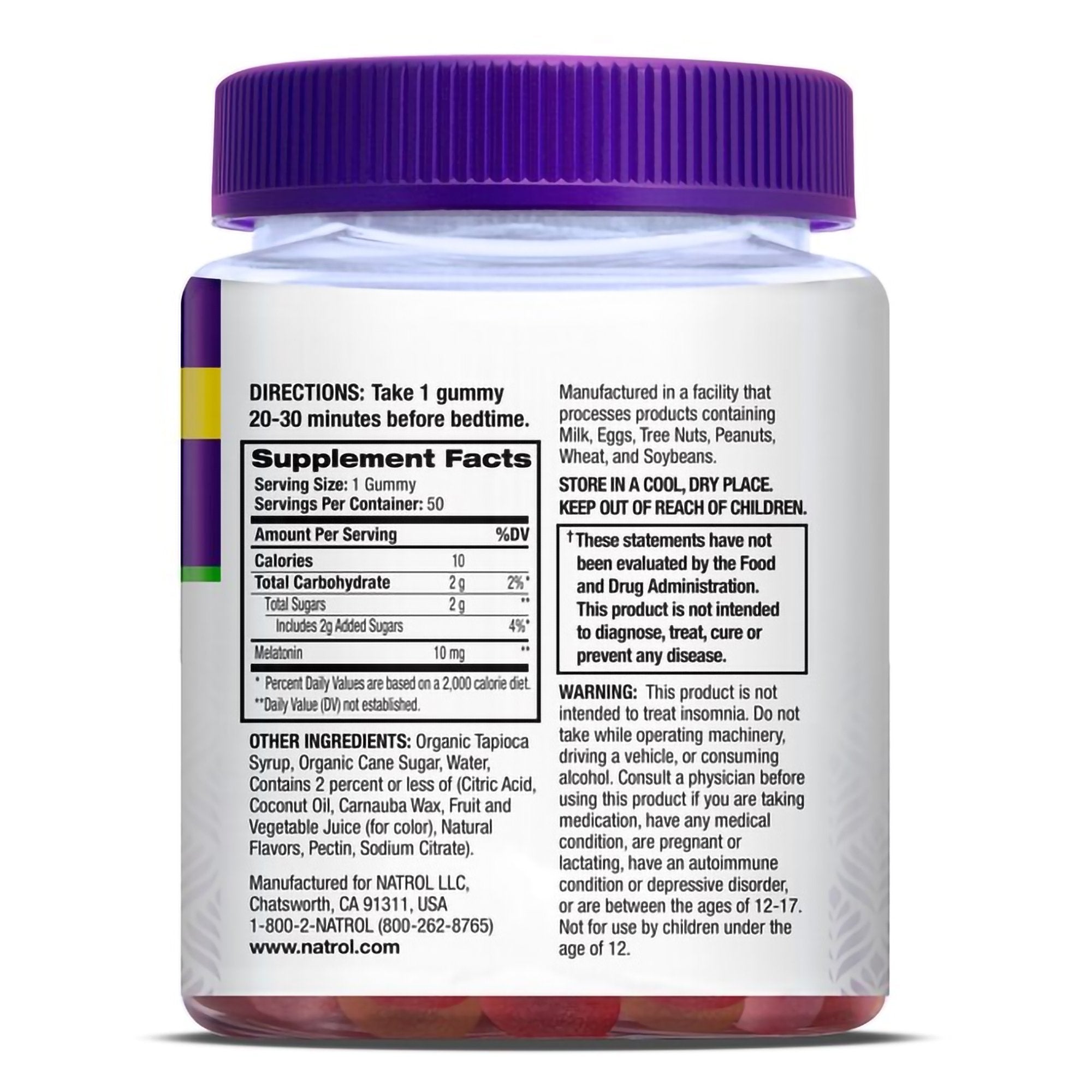 Natural Sleep Aid 50 per Bottle Gummy - image 2