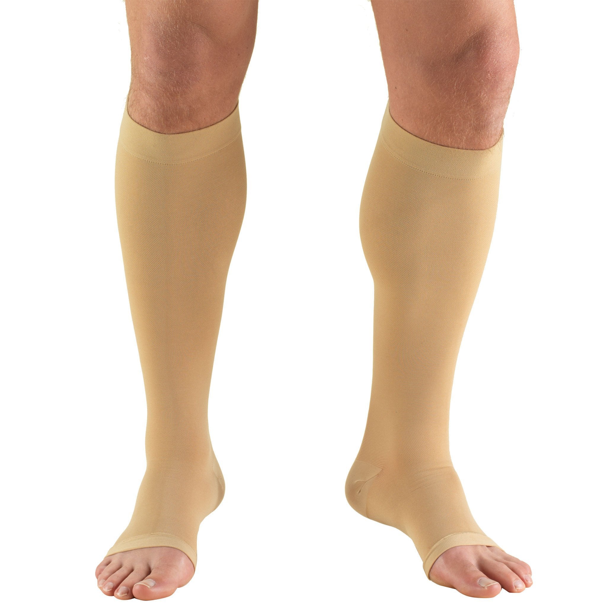 Compression Stocking Truform® Knee High Large Beige Open Toe