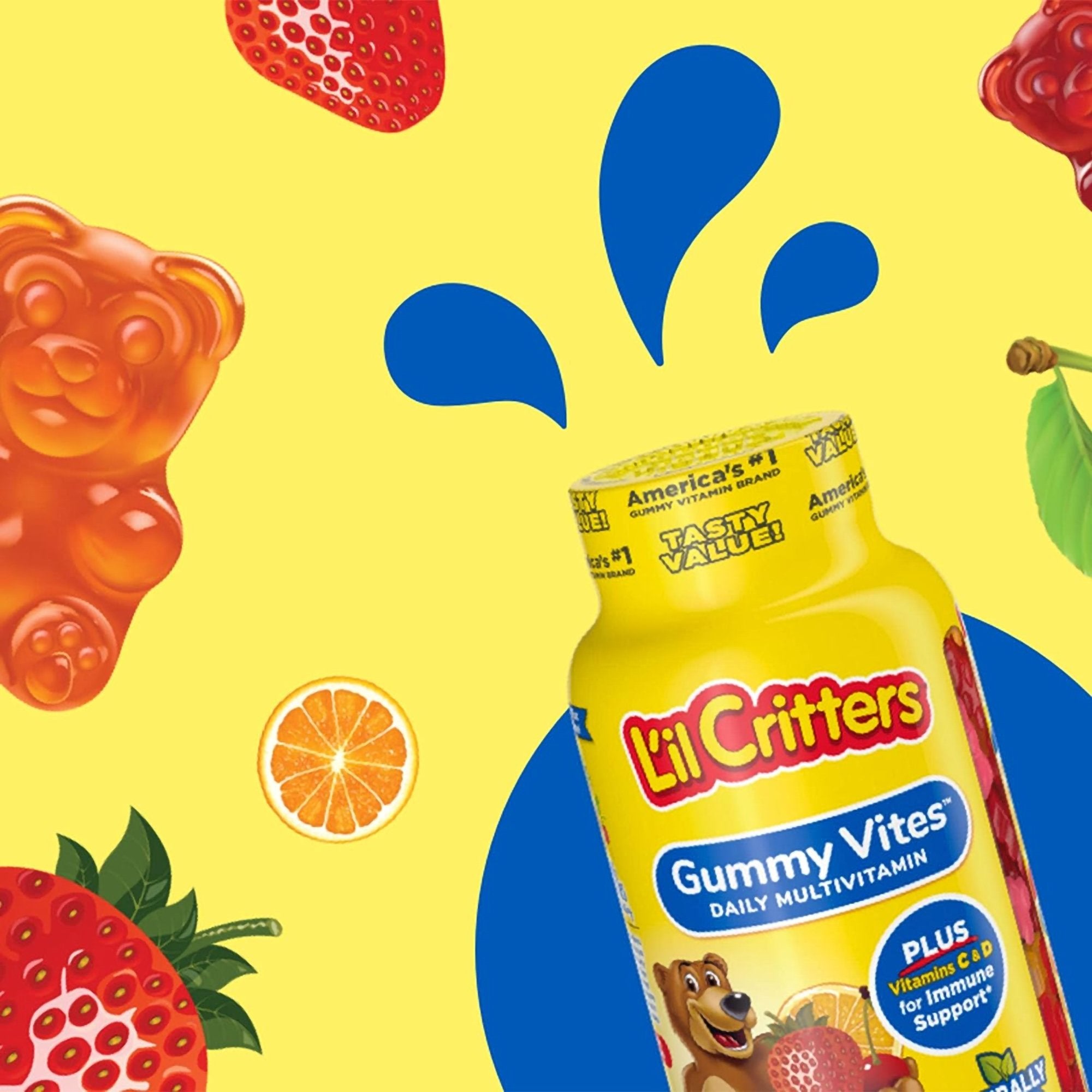 Multivitamin Supplement L'il Critters® Vitamin A / Ascorbic Acid / Vitamin D 2,100 IU - 400 IU - 20 mg Strength Gummy 70 per Bottle Assorted Fruit Flavor - image 6