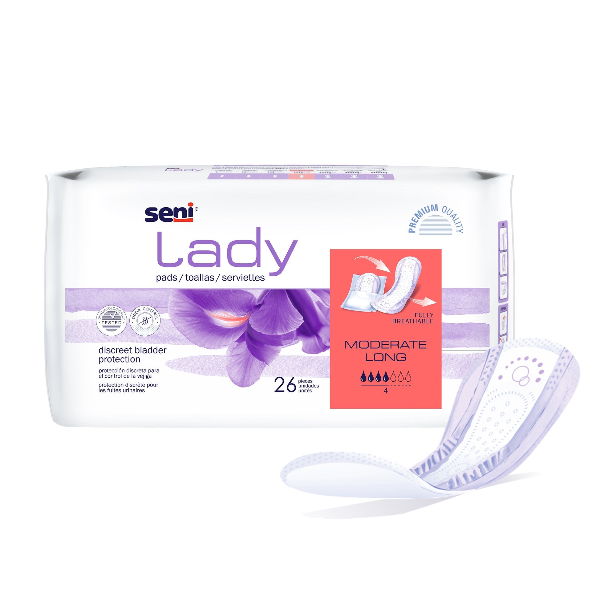 Bladder Control Pad Seni® Lady Moderate 11 Inch Length Moderate Absorbency Super Absorbent Core One Size Fits Most - image 9