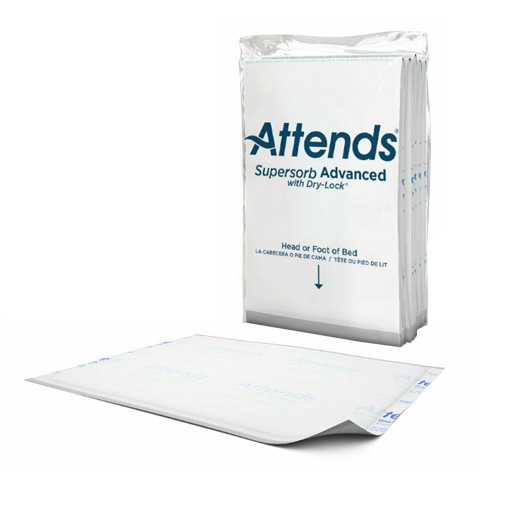 Disposable Underpad Attends® Supersorb Advanced Low Air Loss 30 X 36 Inch Dry-Lock® Core Heavy Absorbency