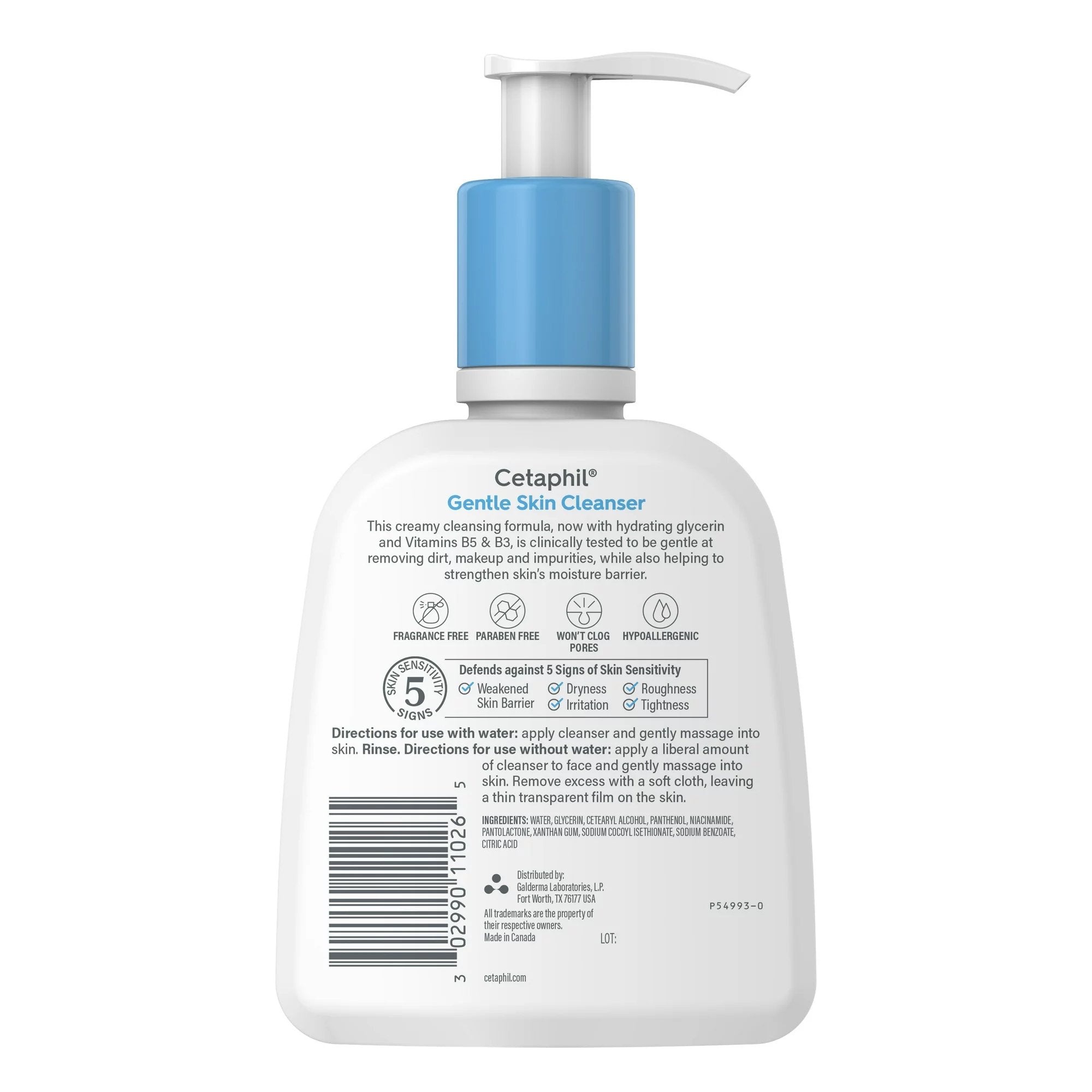 Facial Cleanser Cetaphil® Gentle Skin Cleanser Lotion 8 oz. Pump Bottle Unscented - image 2