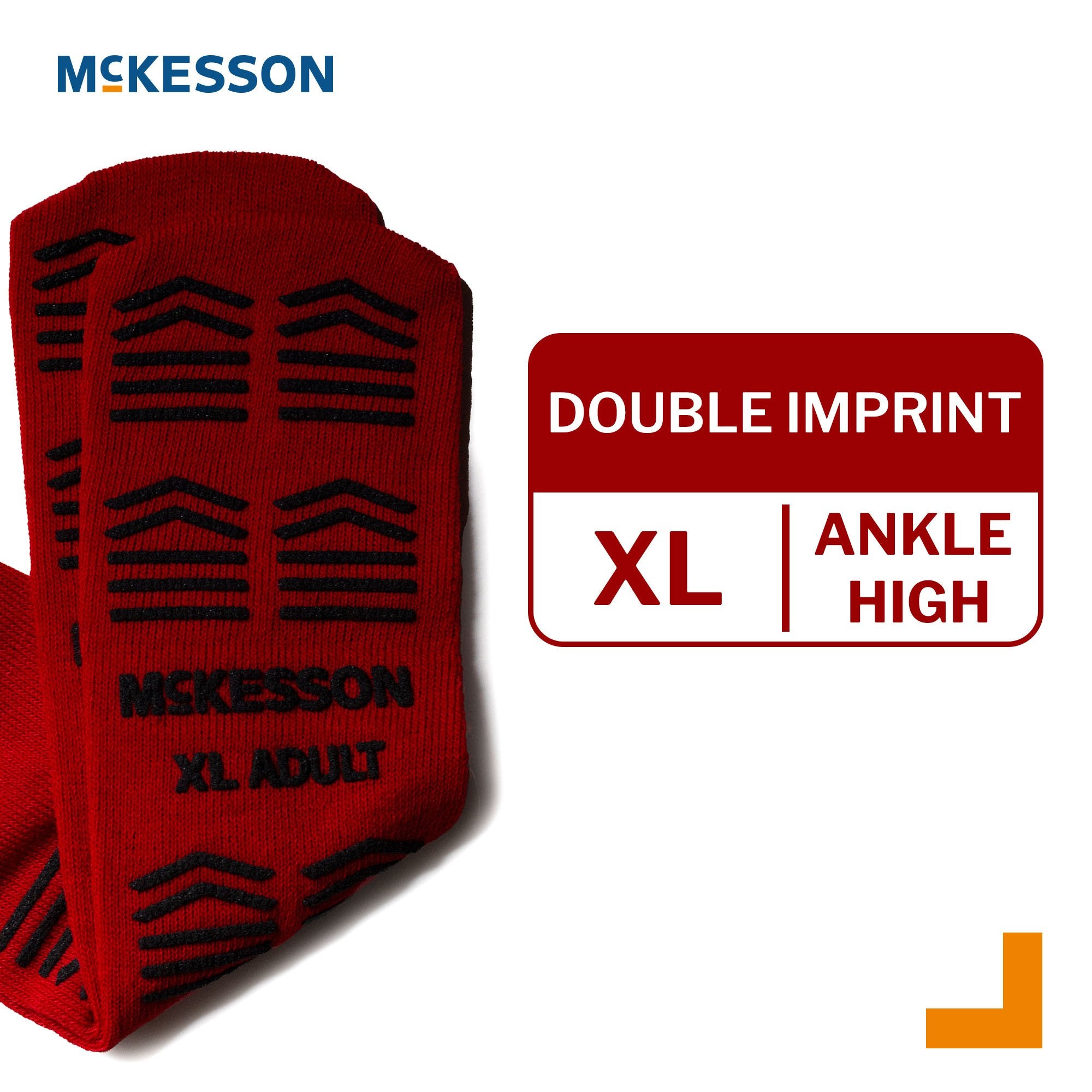 Slipper Socks McKesson Unisex Adult X-Large Double Tread Single Patient Use Red - image 3