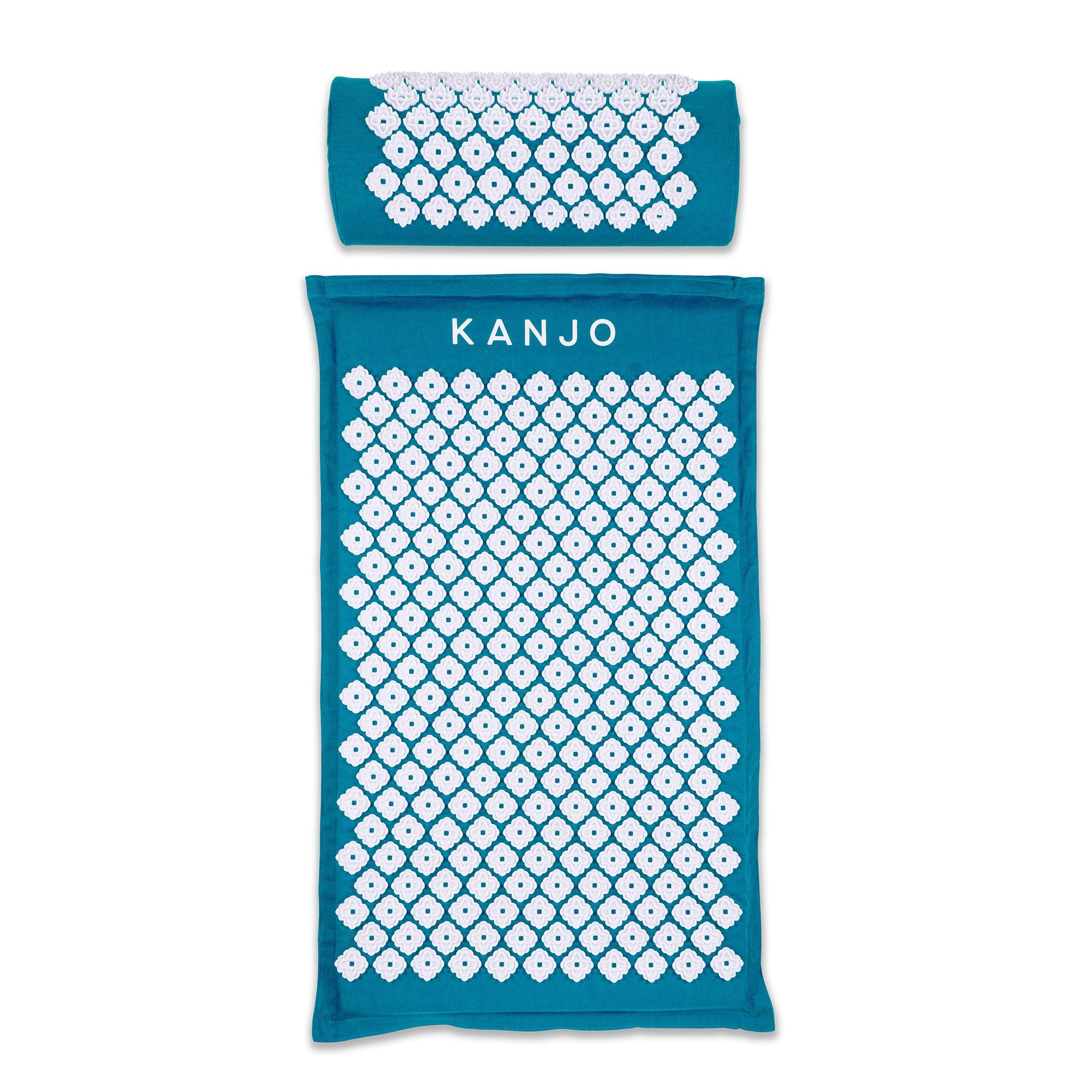 Kanjo Acupressure Mat Set Sapphire Cotton-Linen Fabric / Memory Foam / Plastic Mat: 17 X 28 Inch / Pillow: 6 X 14 Inch