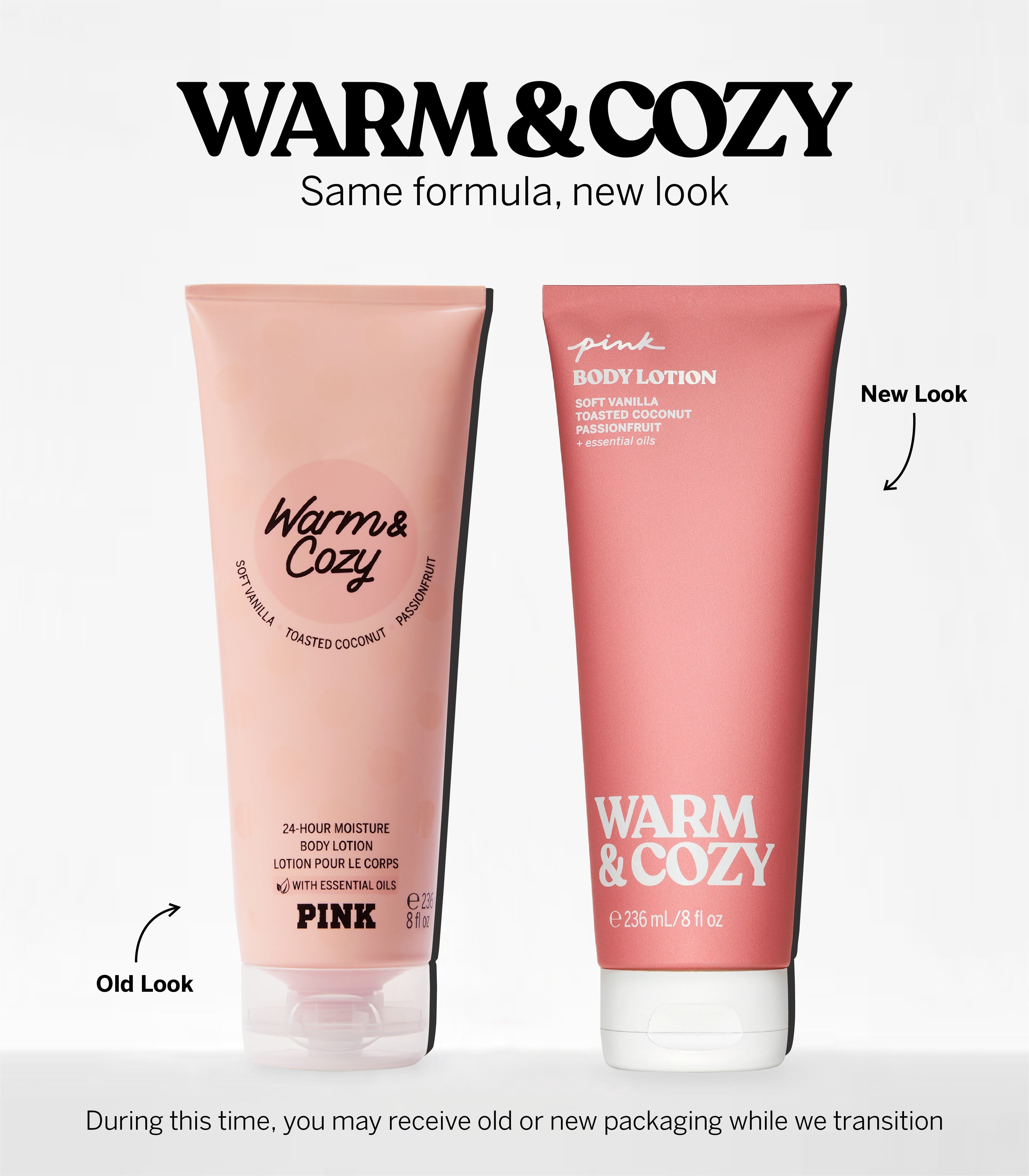 Victoria'S Secret PINK Warm & Cozy Fragrance Lotion, Notes of Vanilla, Coconut & Passionfruit, Scented Body Lotion for Women (8 Oz)