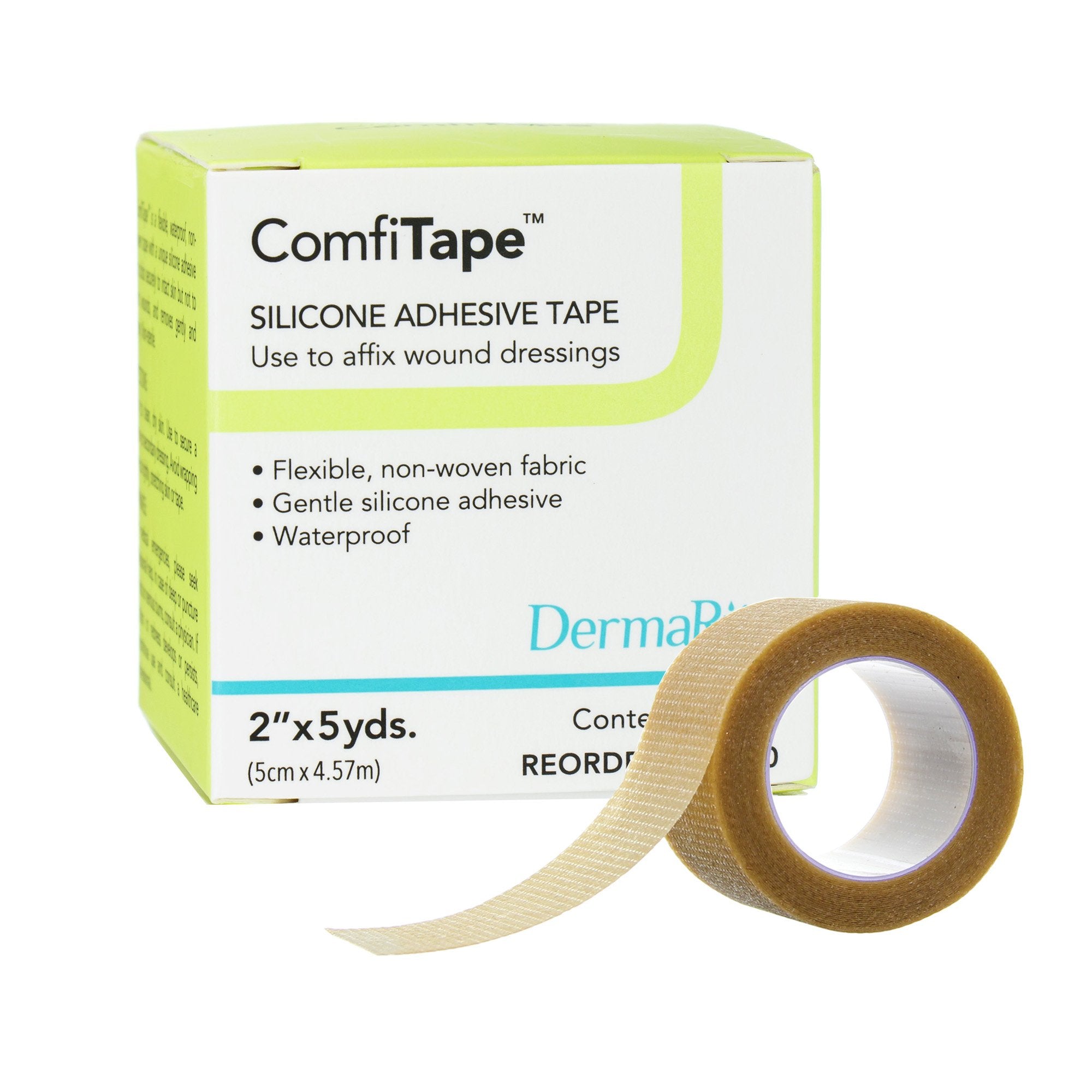 ComfiTape™ Silicone Medical Tape, 2 Inch x 5 Yard, Tan