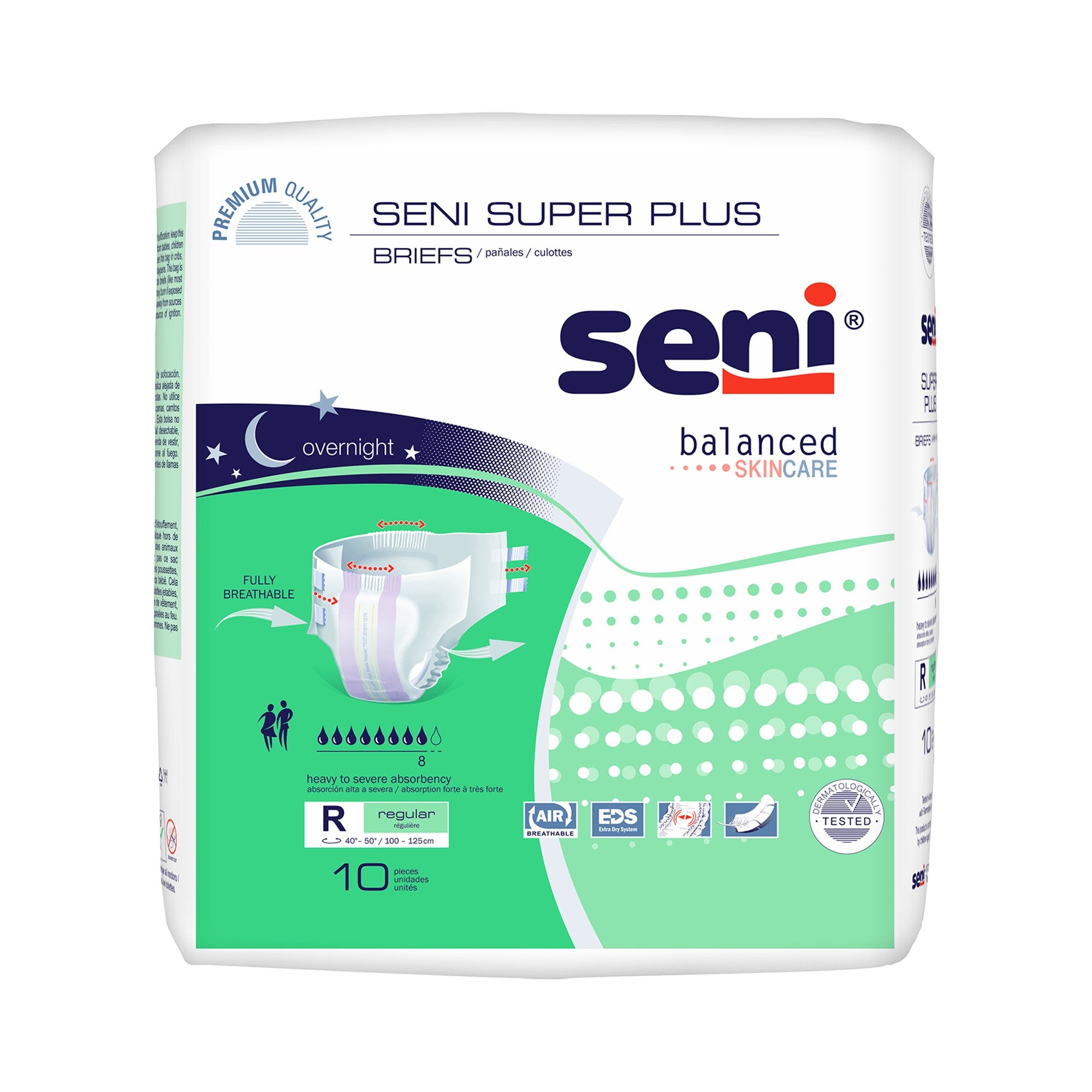 Incontinence Brief Seni® Super Plus Adult Regular Unisex Disposable Heavy Absorbency