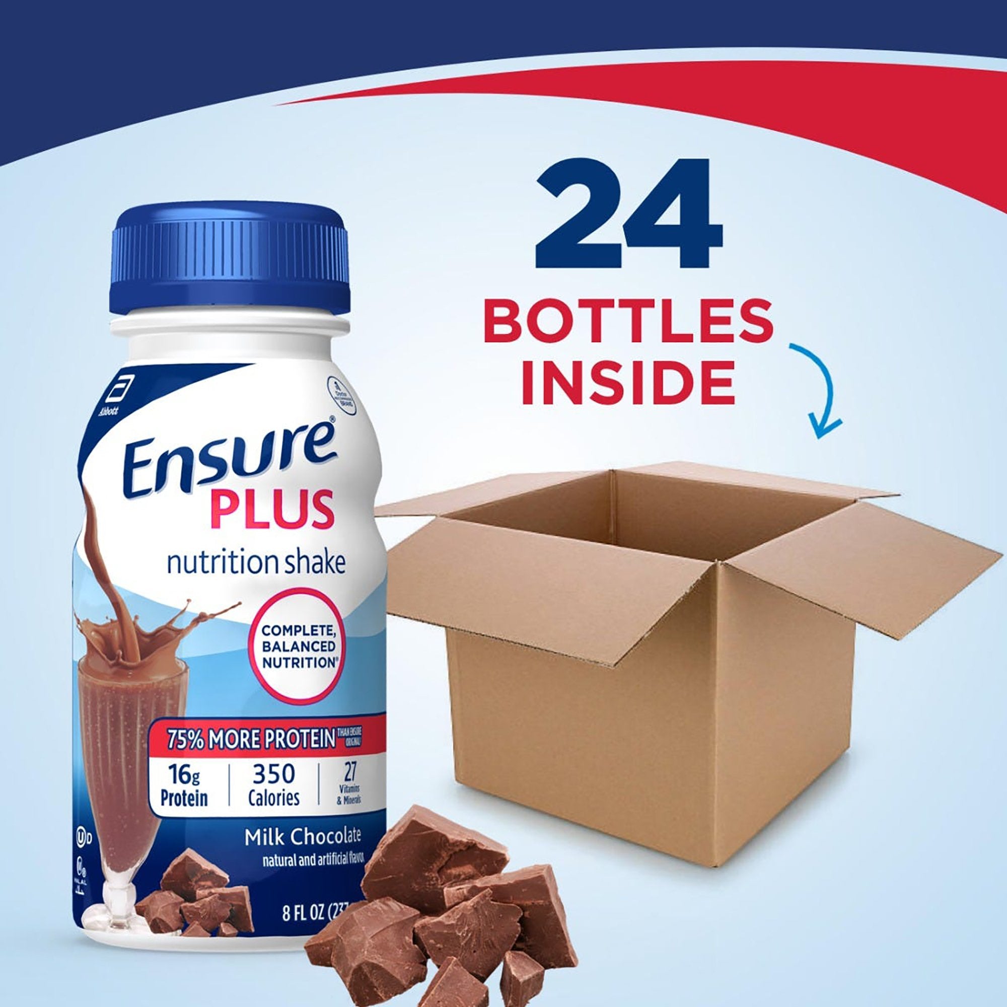 Oral Supplement Ensure® Plus Nutrition Shake Milk Chocolate Flavor Liquid 8 oz. Bottle - image 3