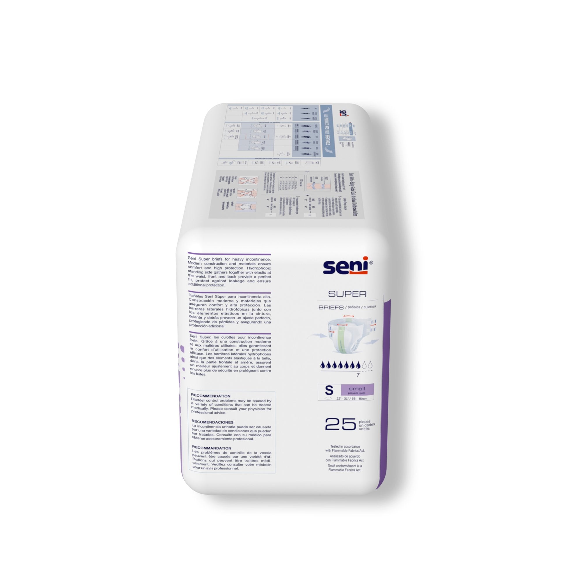 Incontinence Brief Seni® Super Adult Small Unisex Disposable Heavy Absorbency - image 6