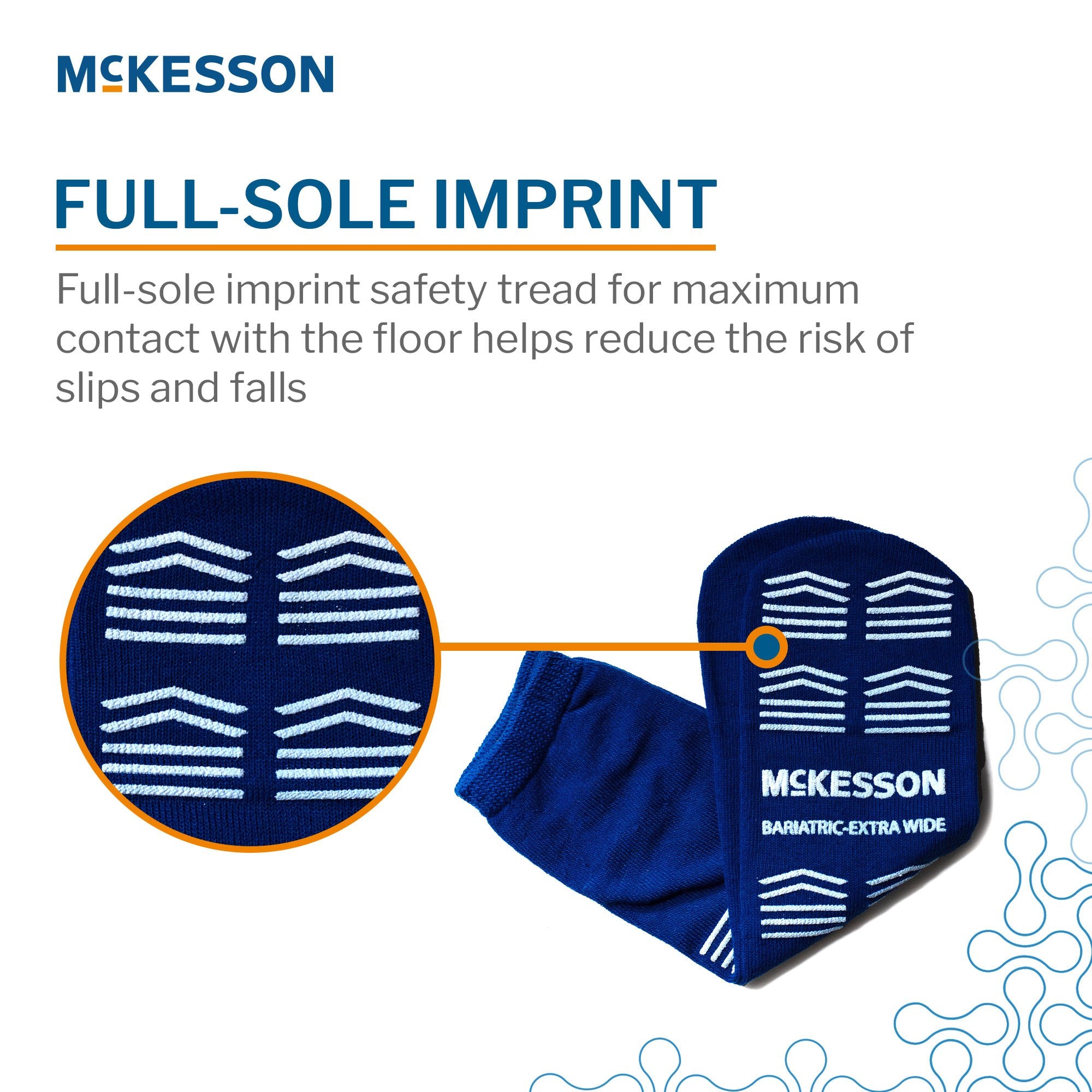 Slipper Socks McKesson Unisex Adult Bariatric / X-Wide Single Tread Single Patient Use Royal Blue - image 4