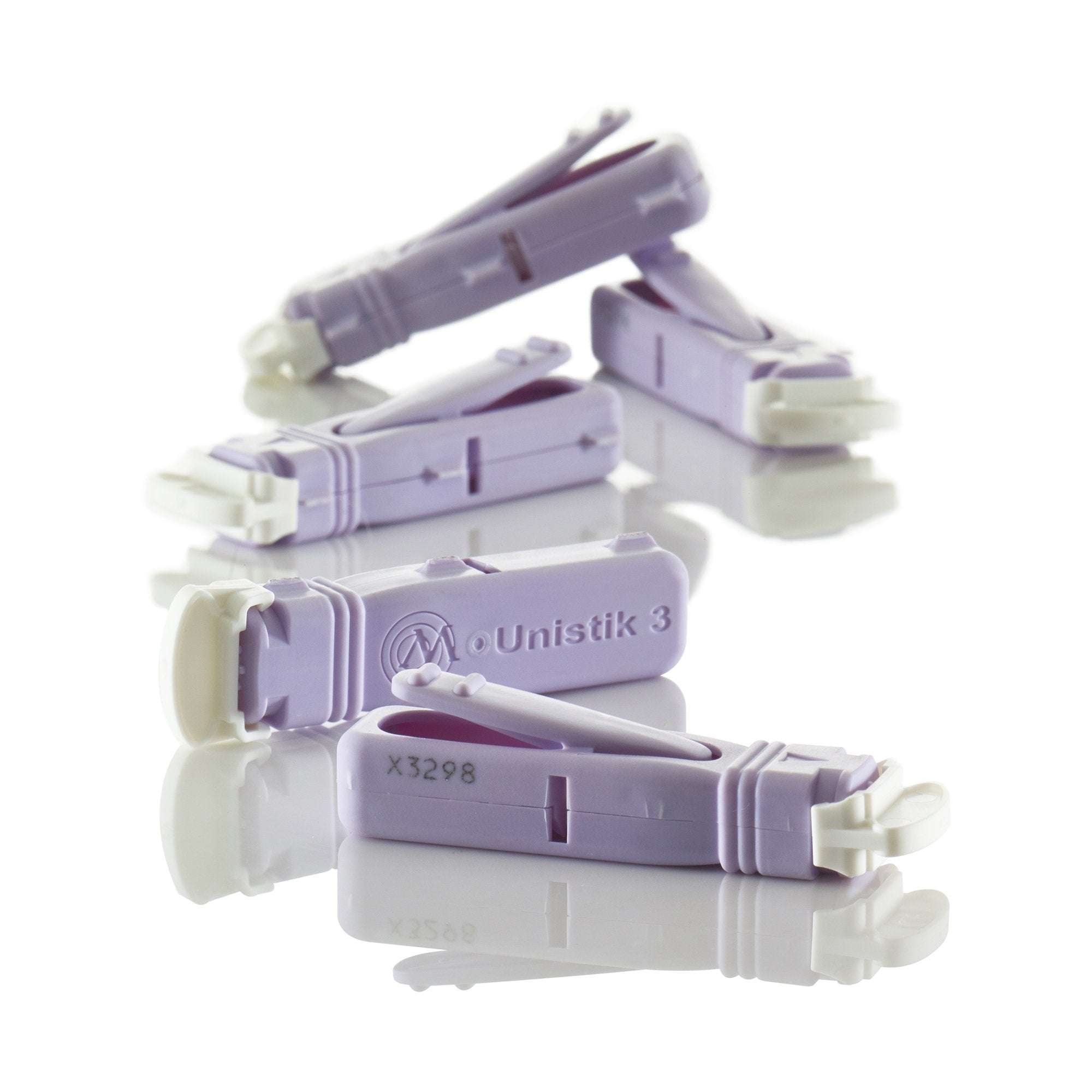 Safety Lancet Unistik 3 28 Gauge Visual Lockout Push Button Activation Finger - image 3