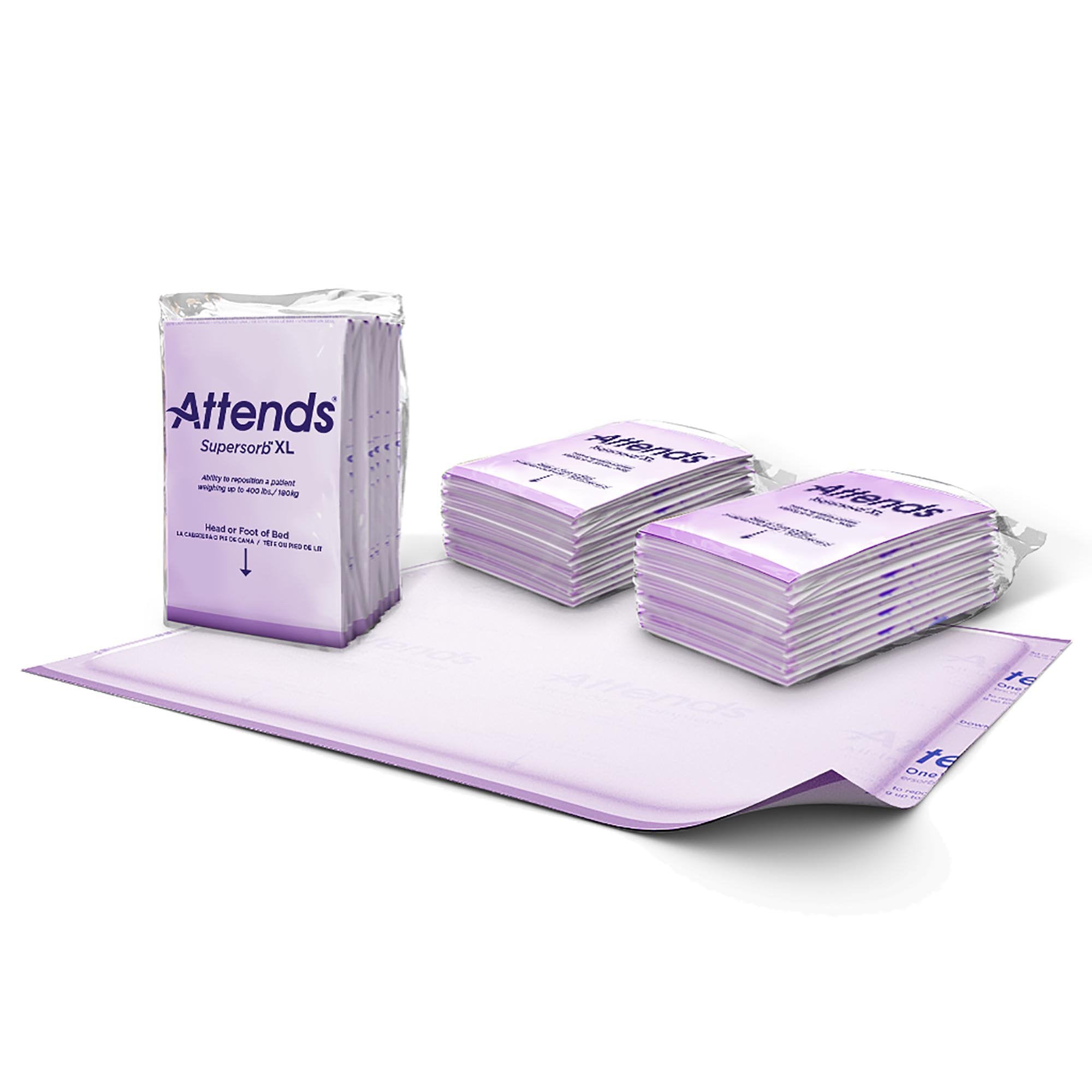 Disposable Underpad Attends® Supersorb™ XL Low Air Loss and Repositioning 36 X 51 Inch Dry-Lock® Core Heavy Absorbency
