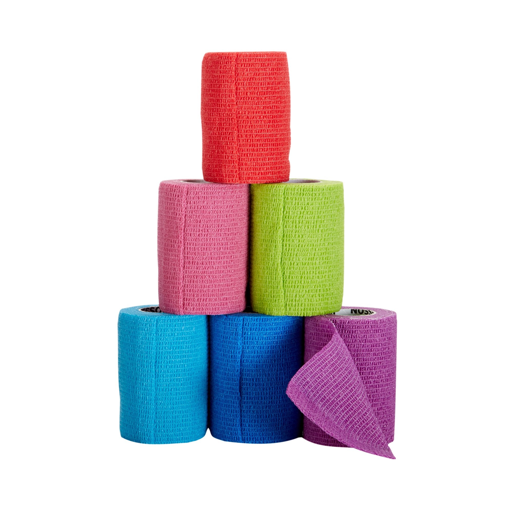 Cohesive Bandage McKesson 3 Inch X 5 Yard Self-adherent Closure Purple / Pink / Green / Light Blue / Royal Blue / Red NonSterile Standard Compression - image 6