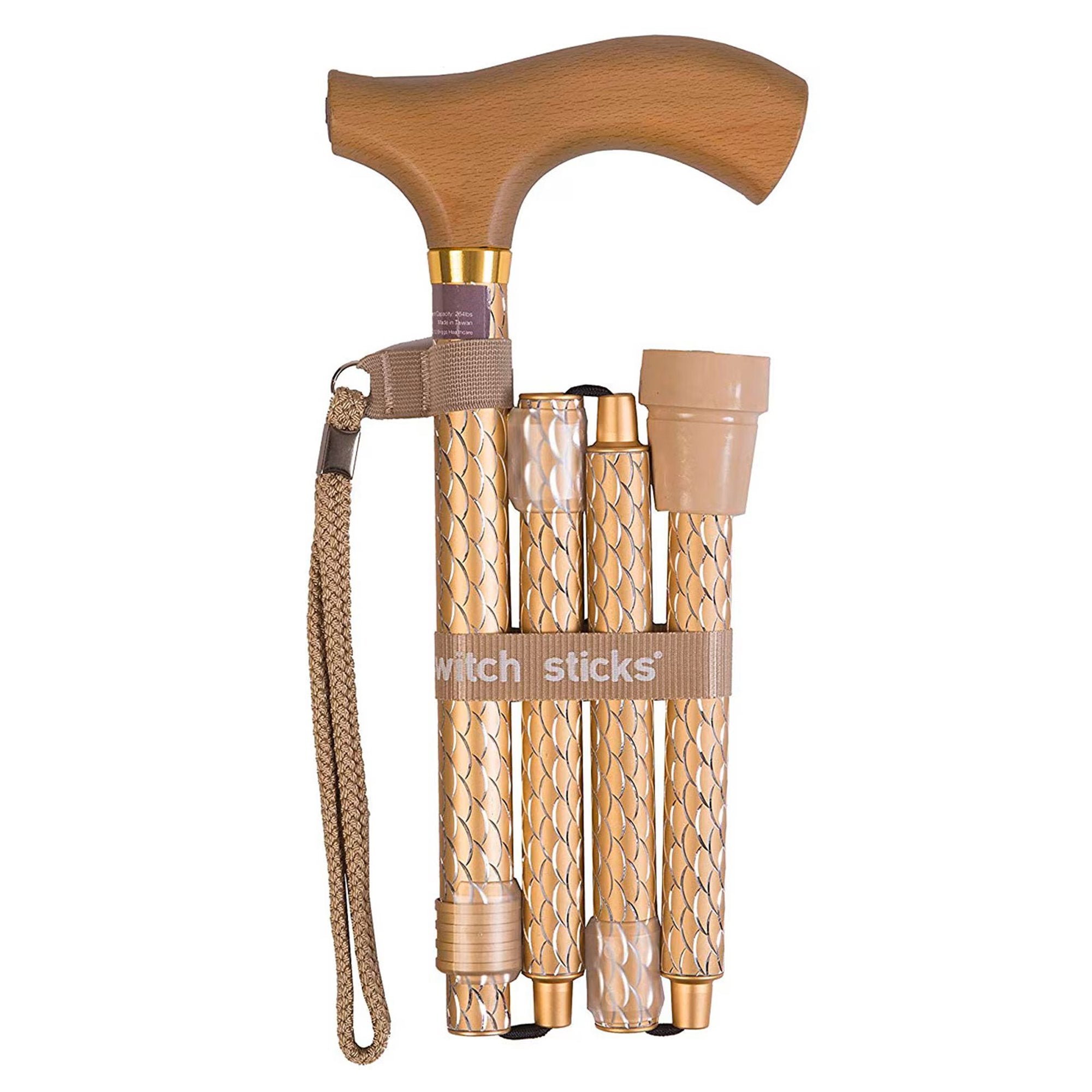 Folding Cane Switch Sticks® Aluminum 32 to 37 Inch Height Pearl Gold - image 3
