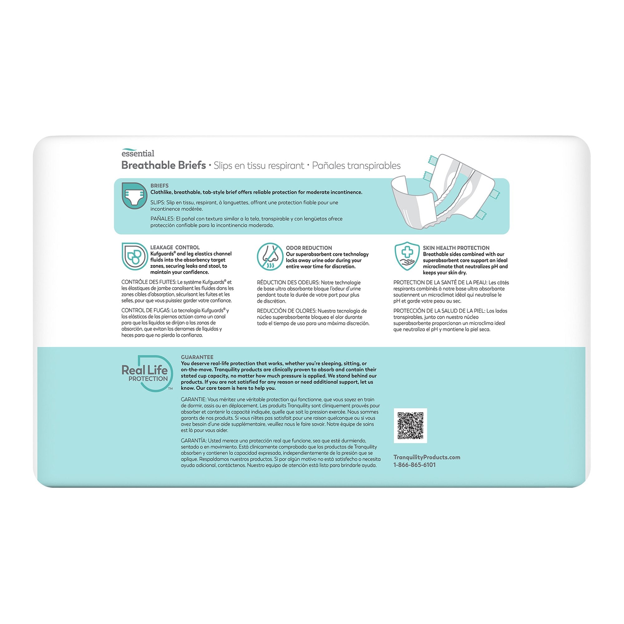 Incontinence Brief Tranquility® Essential Adult Medium Unisex Disposable Moderate Absorbency - image 3