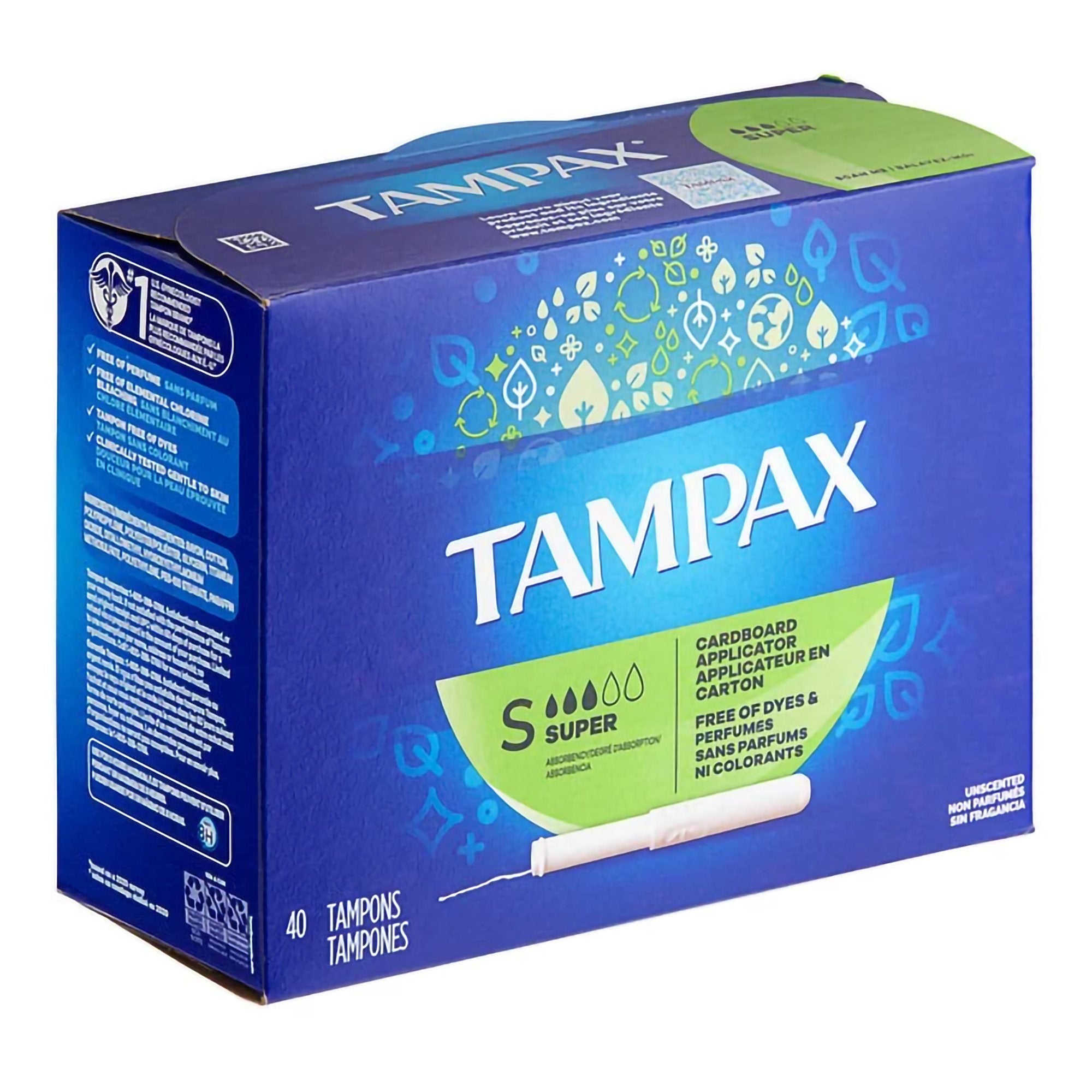 Tampon Tampax® Super Absorbency Cardboard Applicator Individually Wrapped