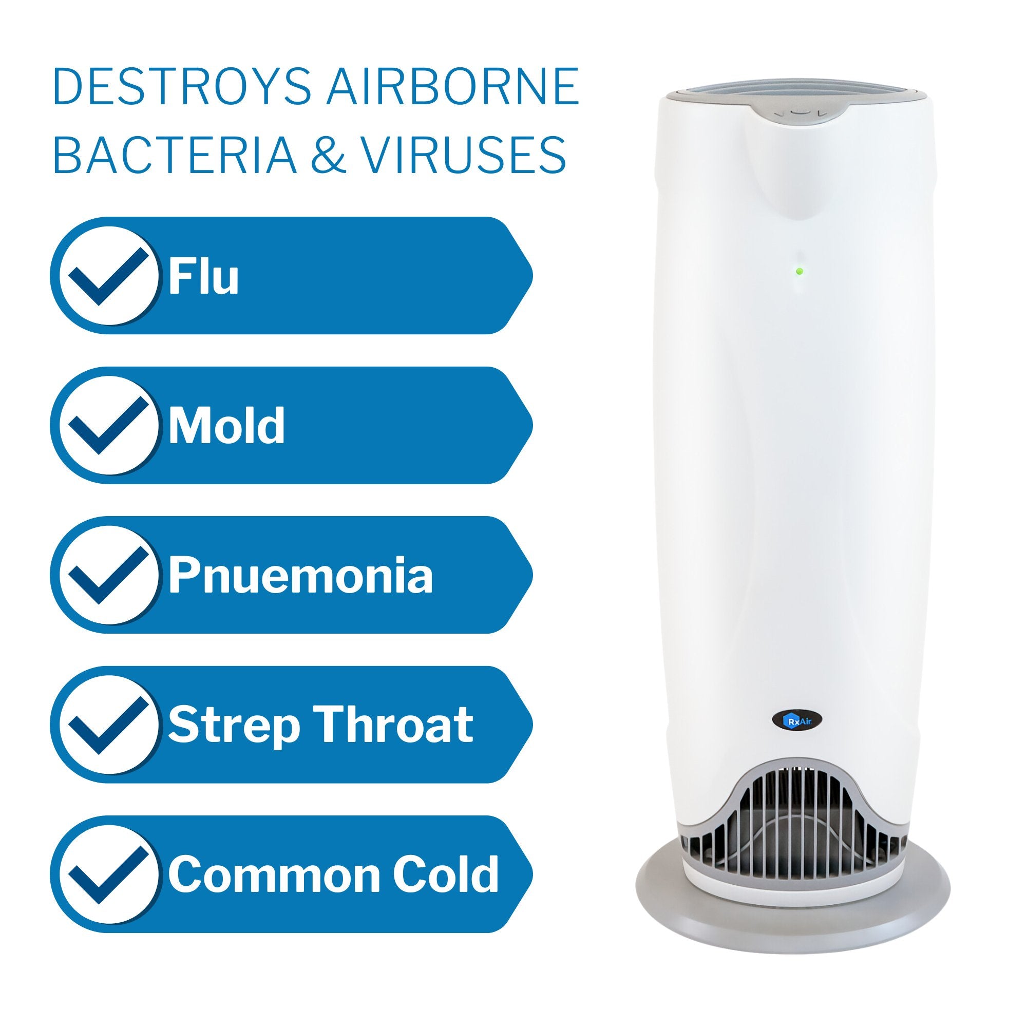 Air Purifier RxAir® 800 Square Feet 32 X 12-1/2 X 9-1/2 Inch 120 V UltraViolet Light - image 8