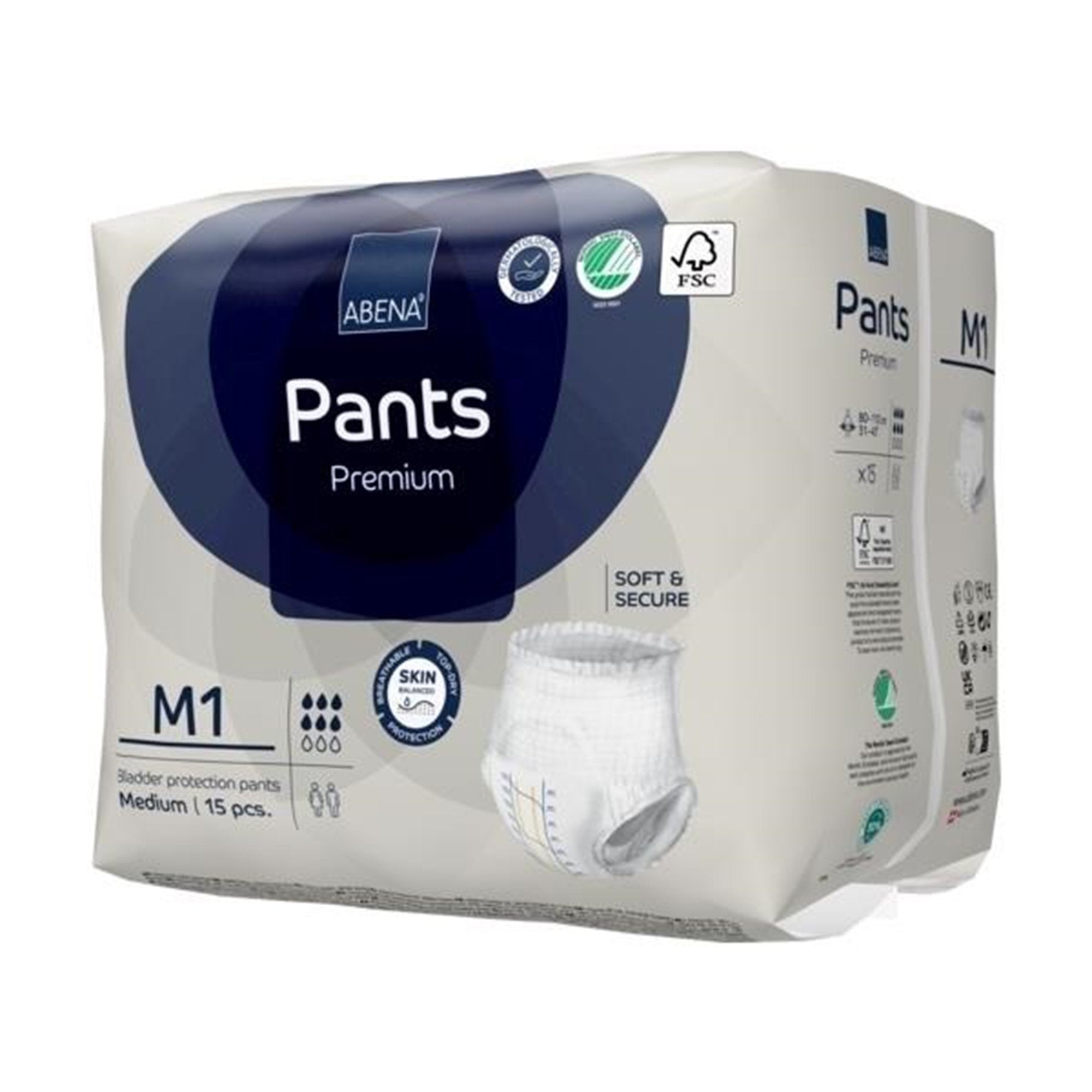Absorbent Underwear Abena® Premium Pants M1 Pull On with Tear Away Seams Adult Medium Unisex Disposable Heavy Absorbency - image 4