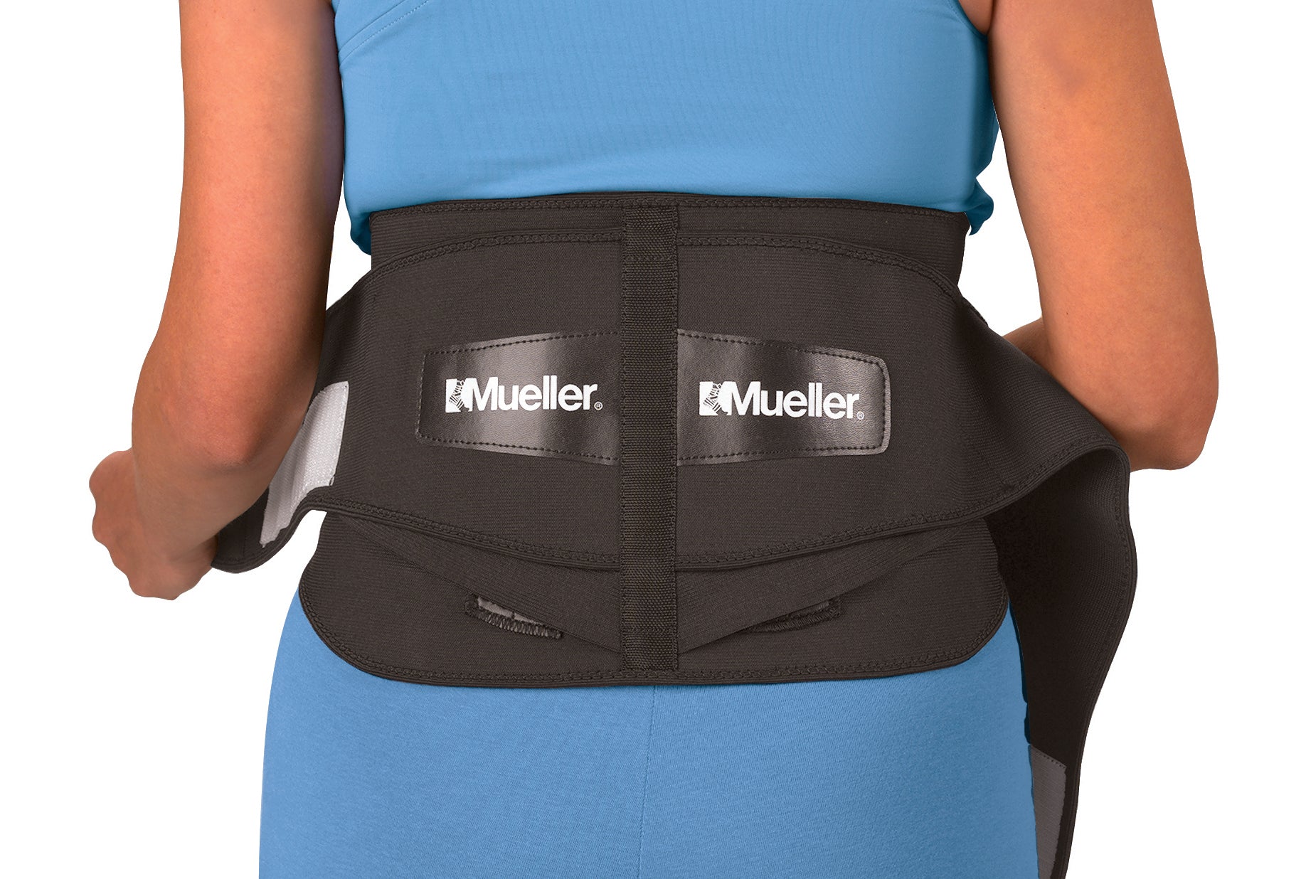 Back Brace Mueller® Extended Size Hook and Loop Strap Closure 50 to 70 Inch Waist Circumference 9 Inch Height Adult - image 4