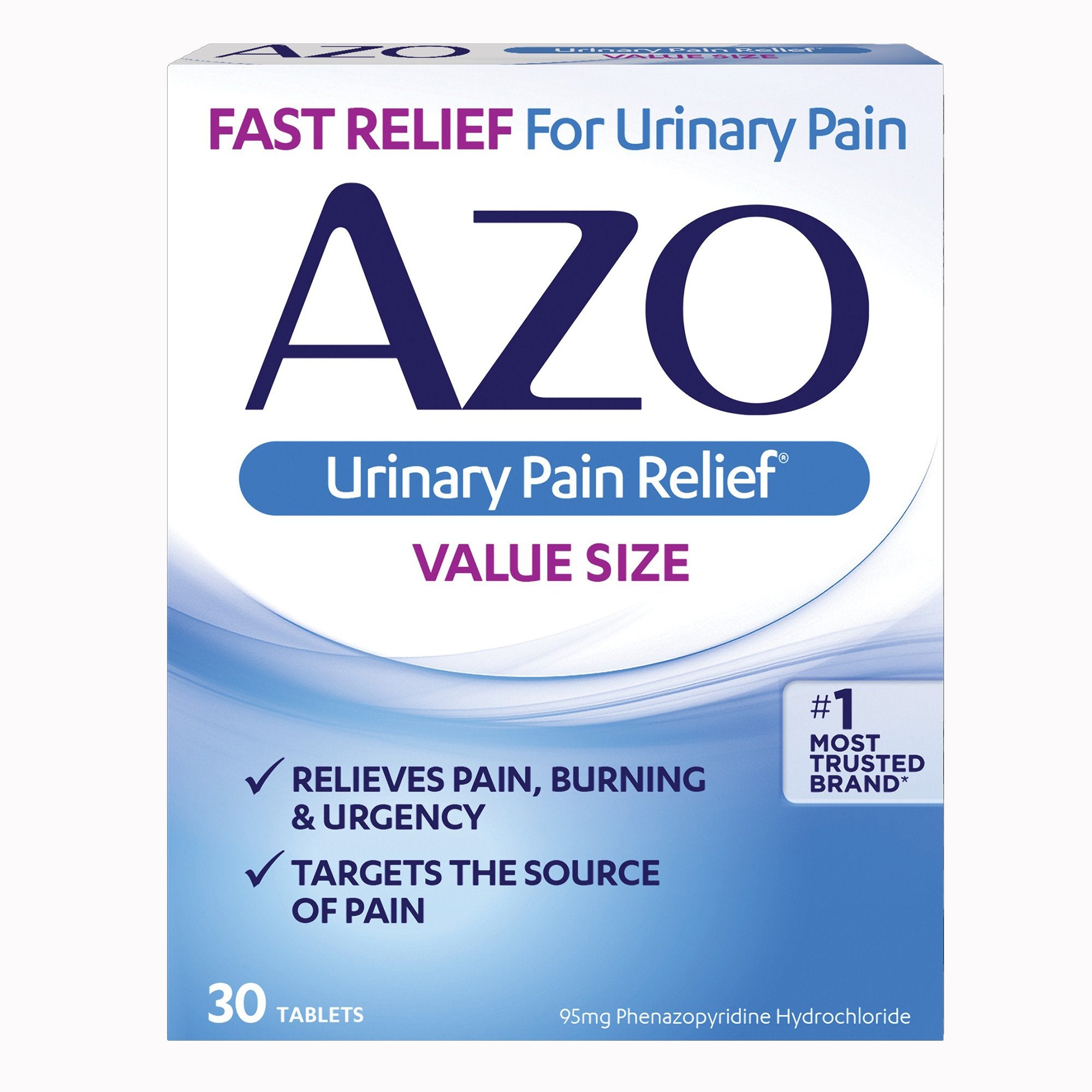 Urinary Pain Relief AZO® 95 mg Strength Penazopyridine Hcl Tablet 30 per Box
