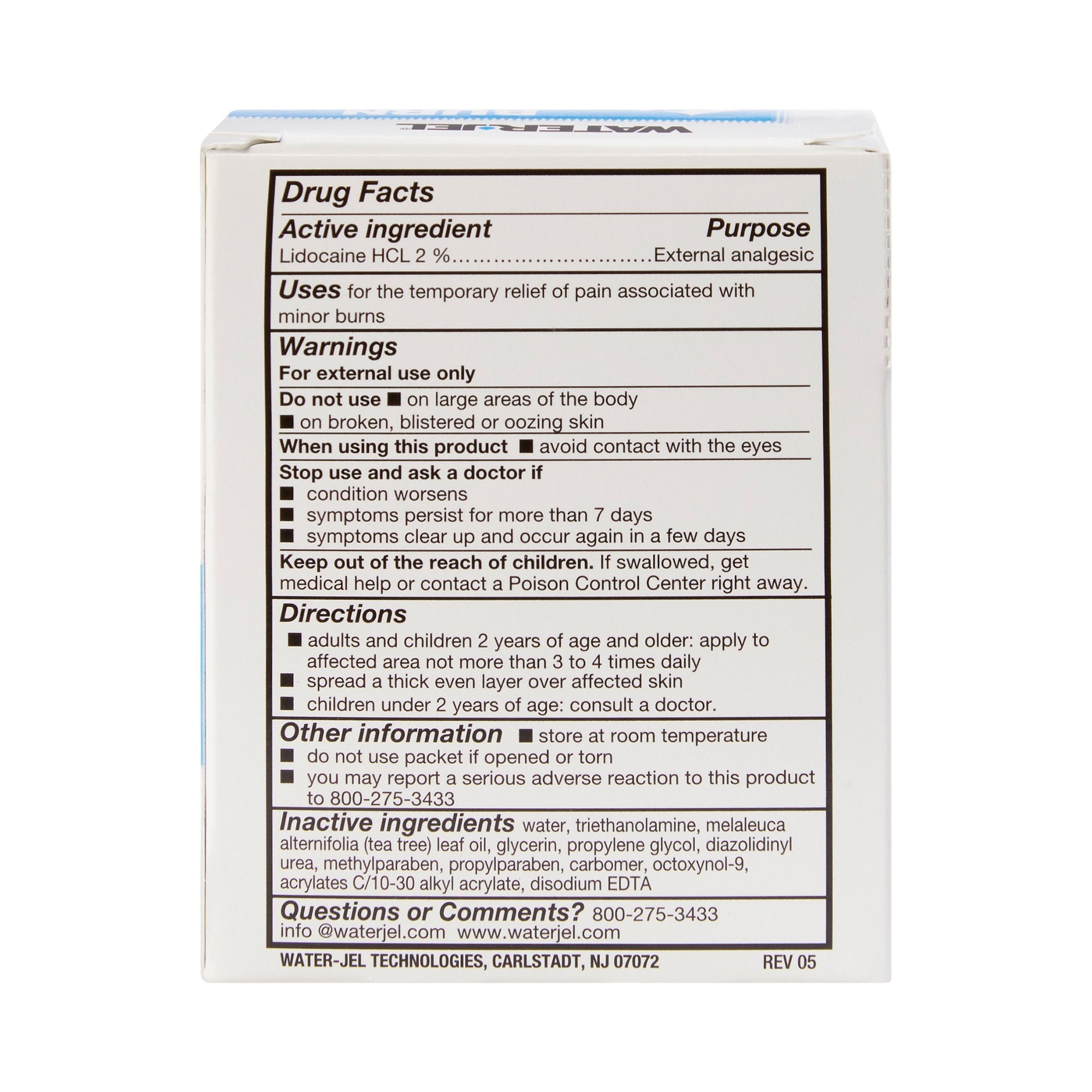 Burn Relief Lidocaine Water Jel® Burn Jel® Topical Gel 3.5 Gram Individual Packet - image 6