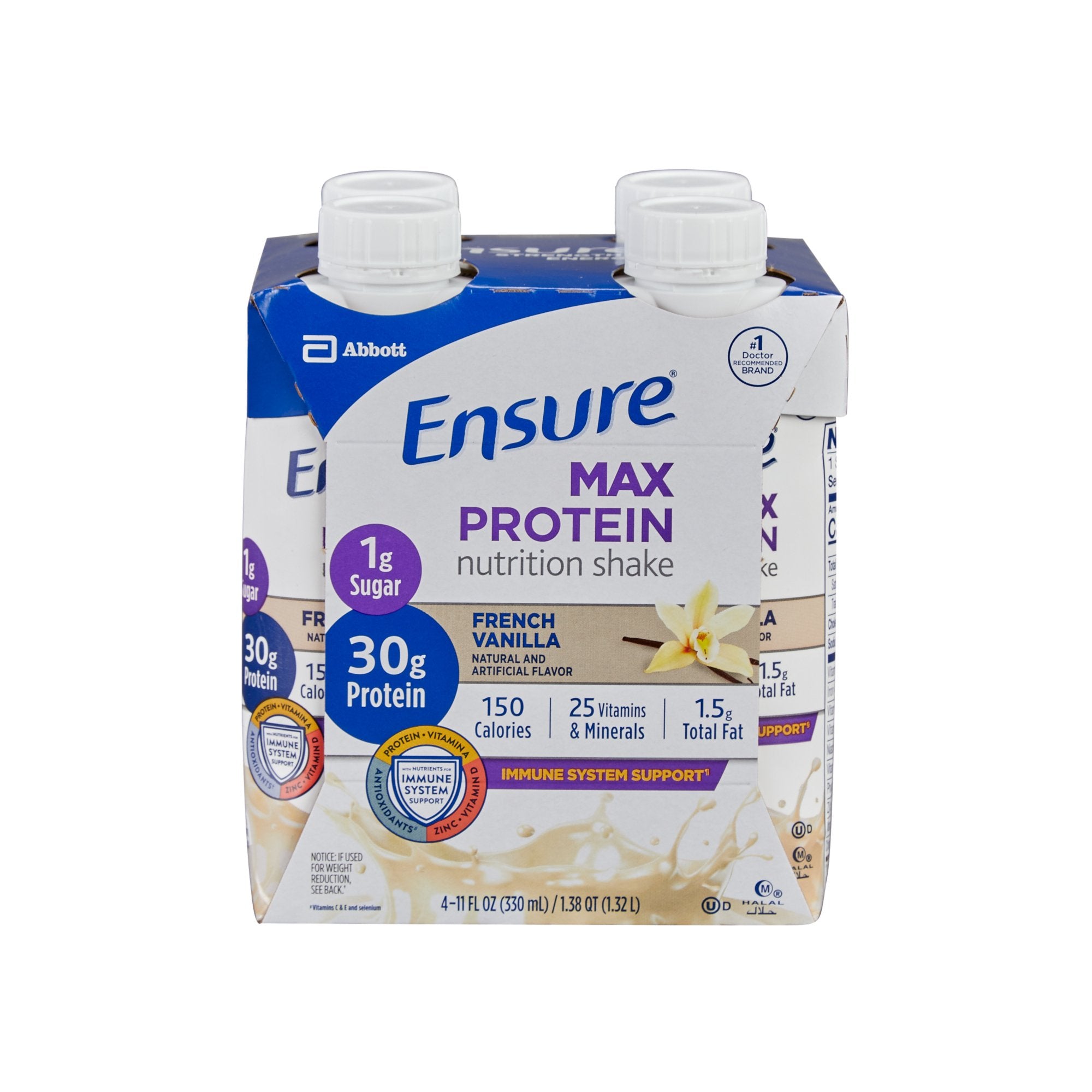 Oral Supplement Ensure® Max Protein Nutrition Shake French Vanilla Flavor Liquid 11 oz. Reclosable Carton - image 2