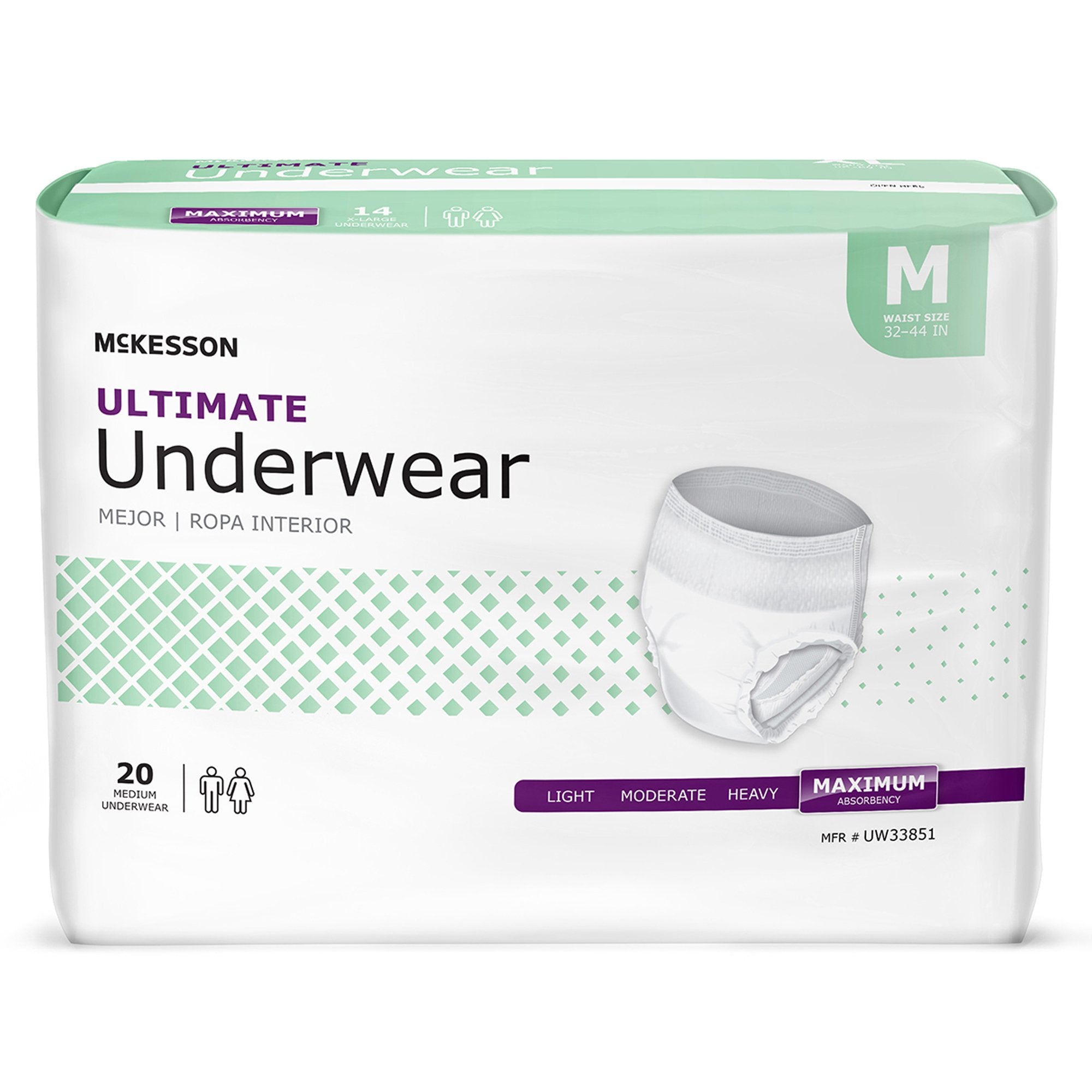McKesson Ultimate Heavy Absorbency Incontinence Underwear, Medium