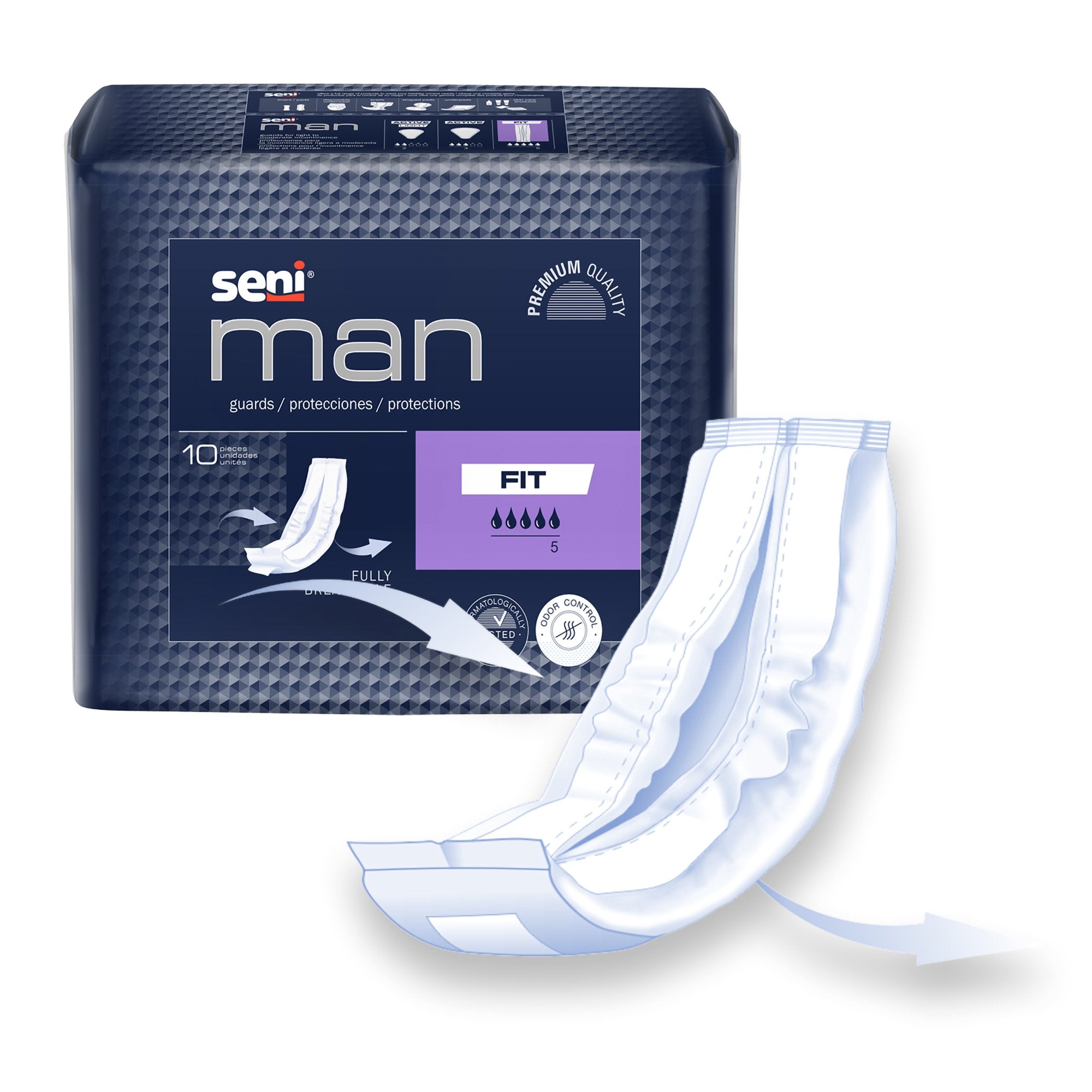 Bladder Control Pad Seni® Man Fit 3-1/2 X 15-7/10 Inch Moderate Absorbency Super Absorbent Core One Size Fits Most - image 5