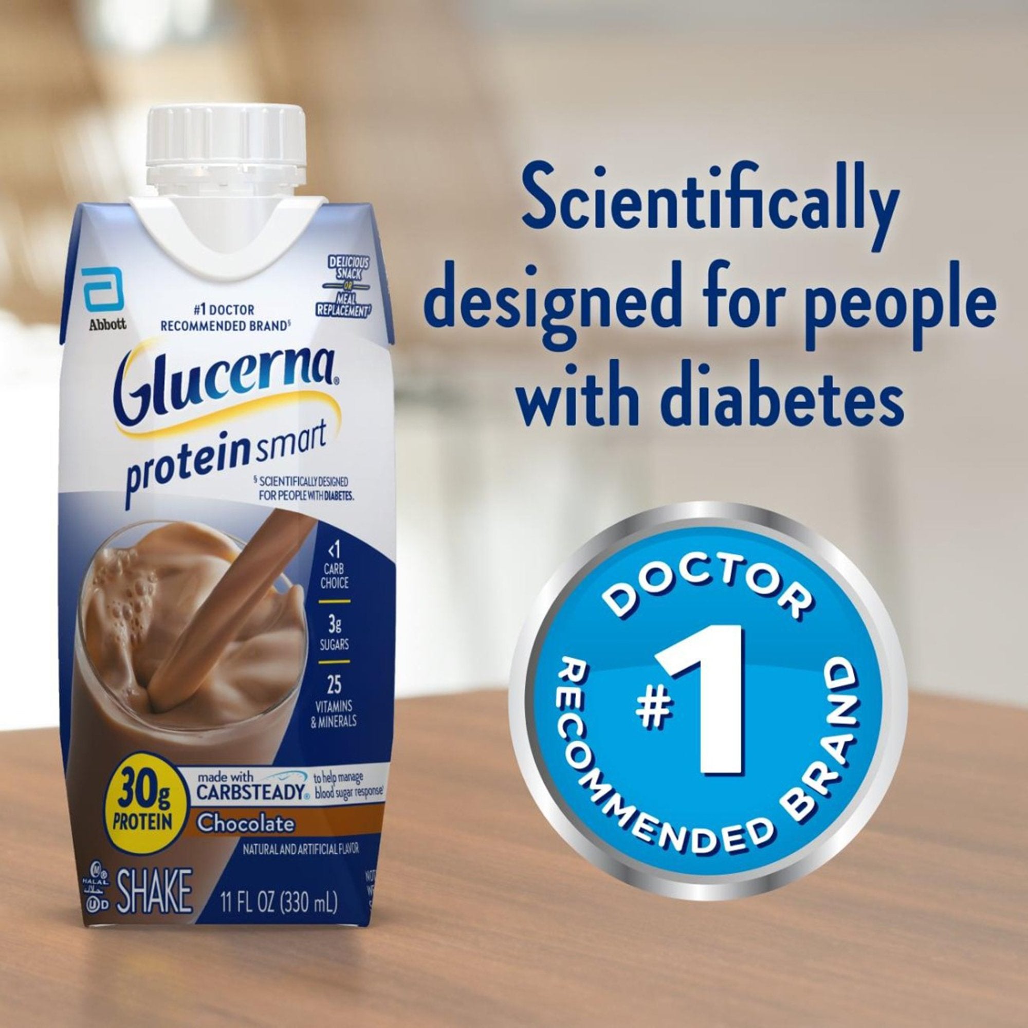 Oral Supplement Glucerna® Protein Smart Shake Chocolate Flavor Liquid 11 oz. Reclosable Carton - image 4